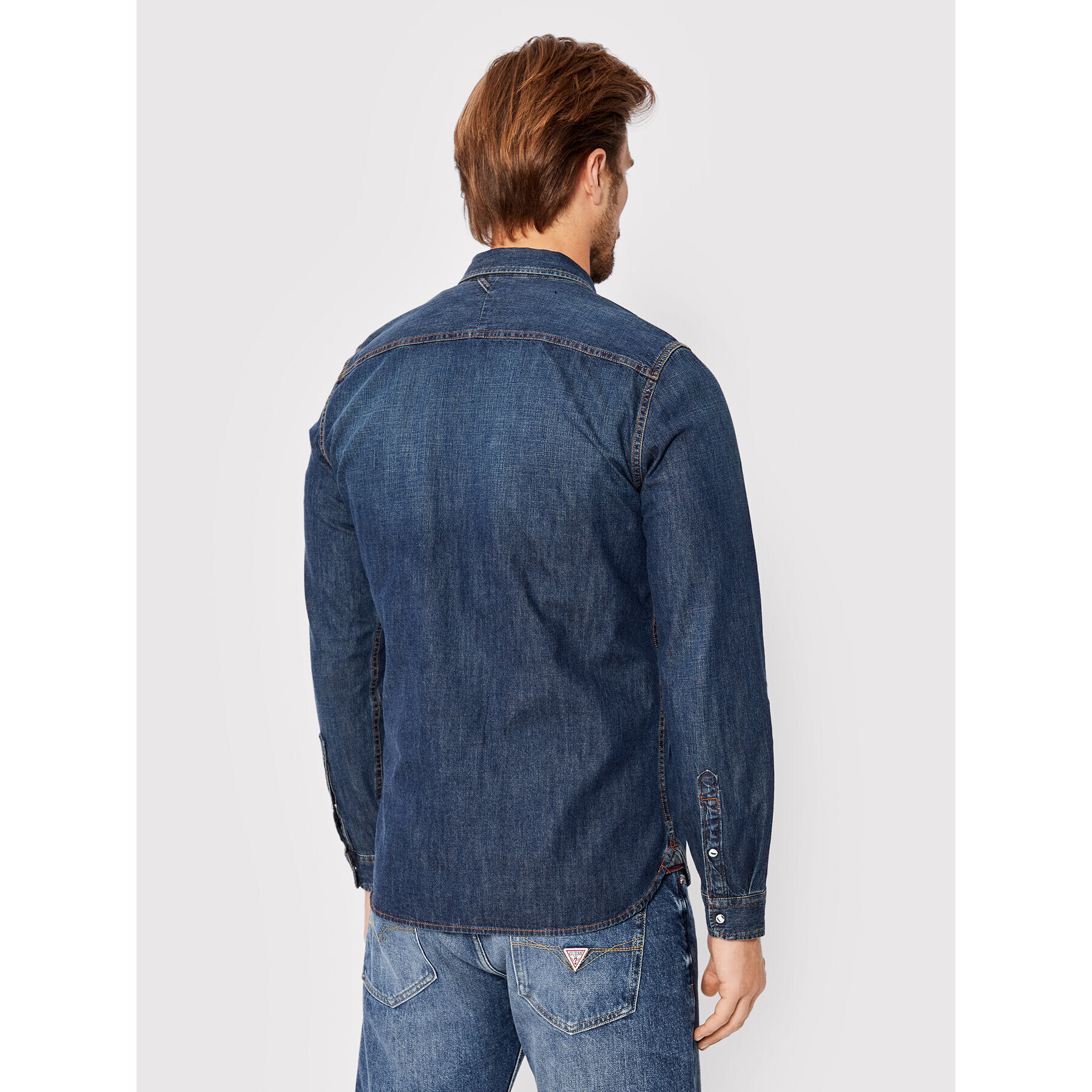Salsa дънкова риза 125455 Тъмносин Slim Fit - Pepit.bg