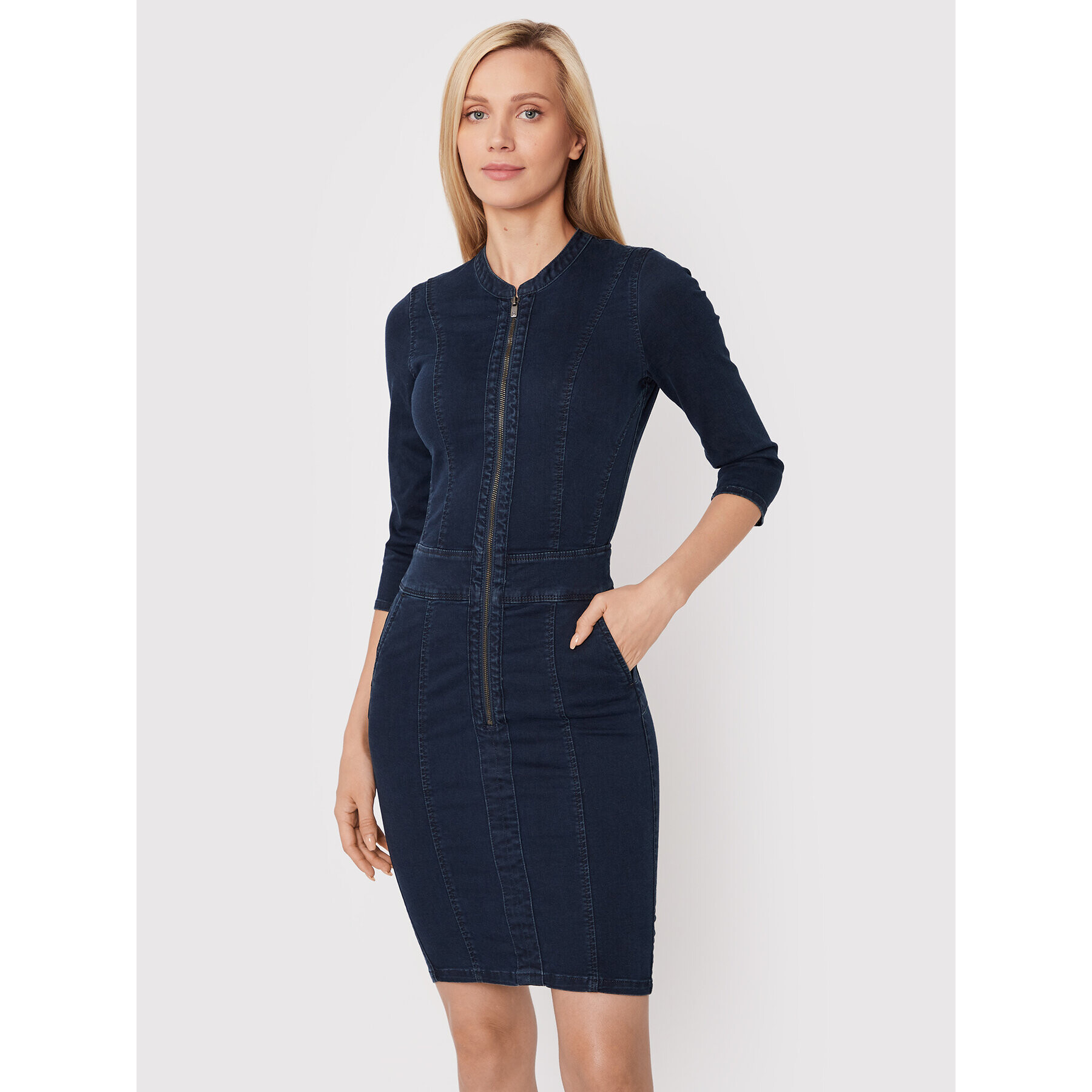 Salsa Дънкова рокля 126698 Тъмносин Slim Fit - Pepit.bg