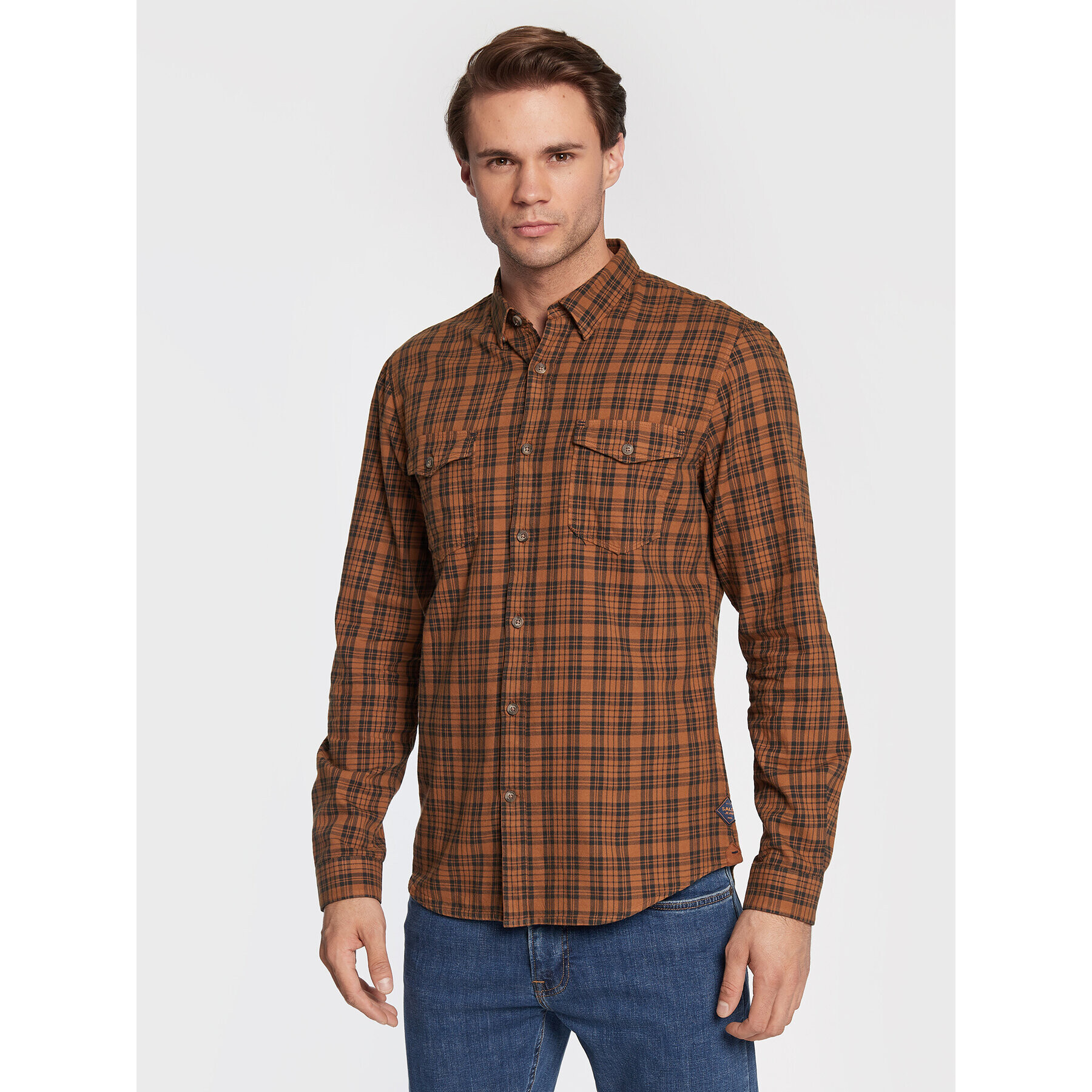 Salsa Риза 126529 Кафяв Slim Fit - Pepit.bg
