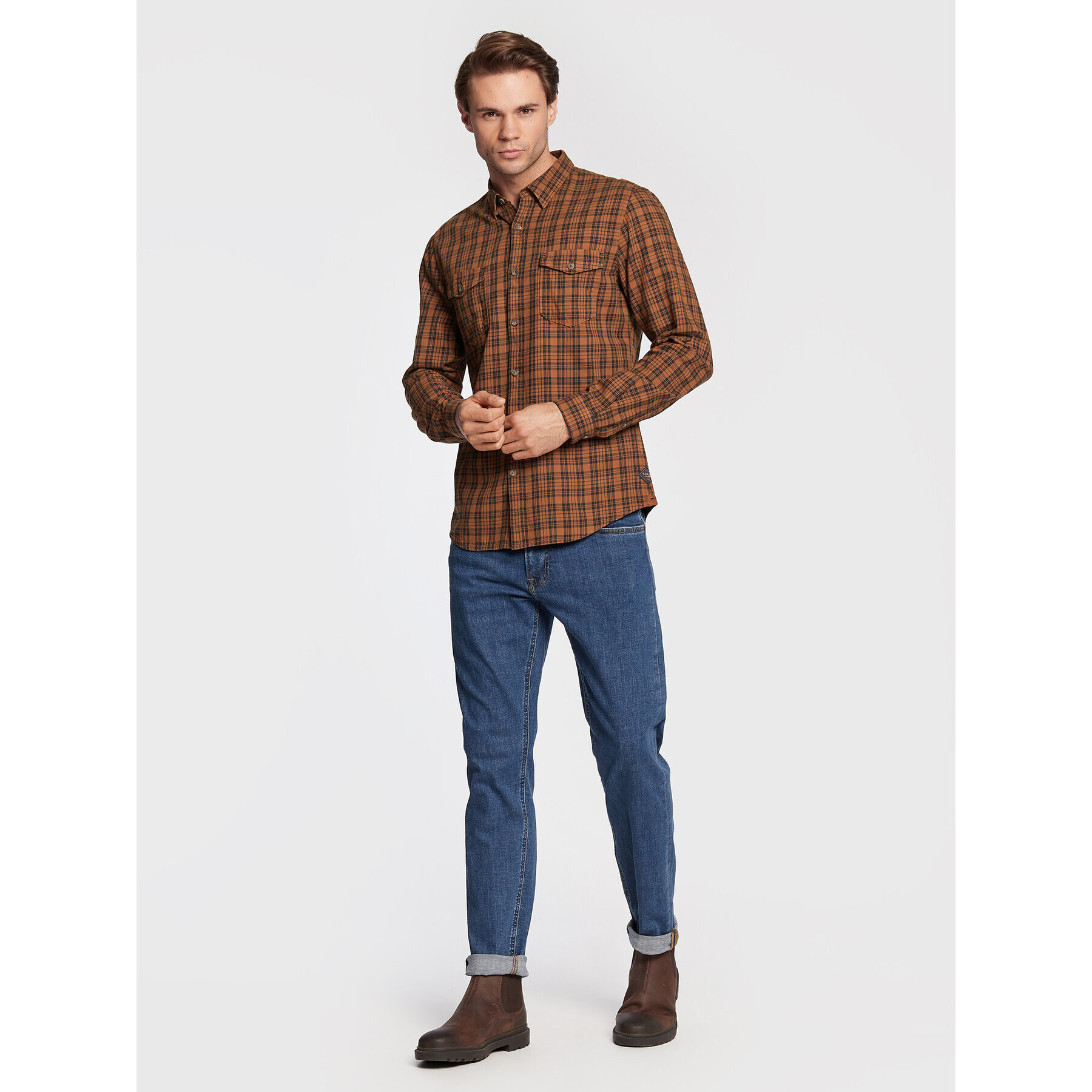 Salsa Риза 126529 Кафяв Slim Fit - Pepit.bg