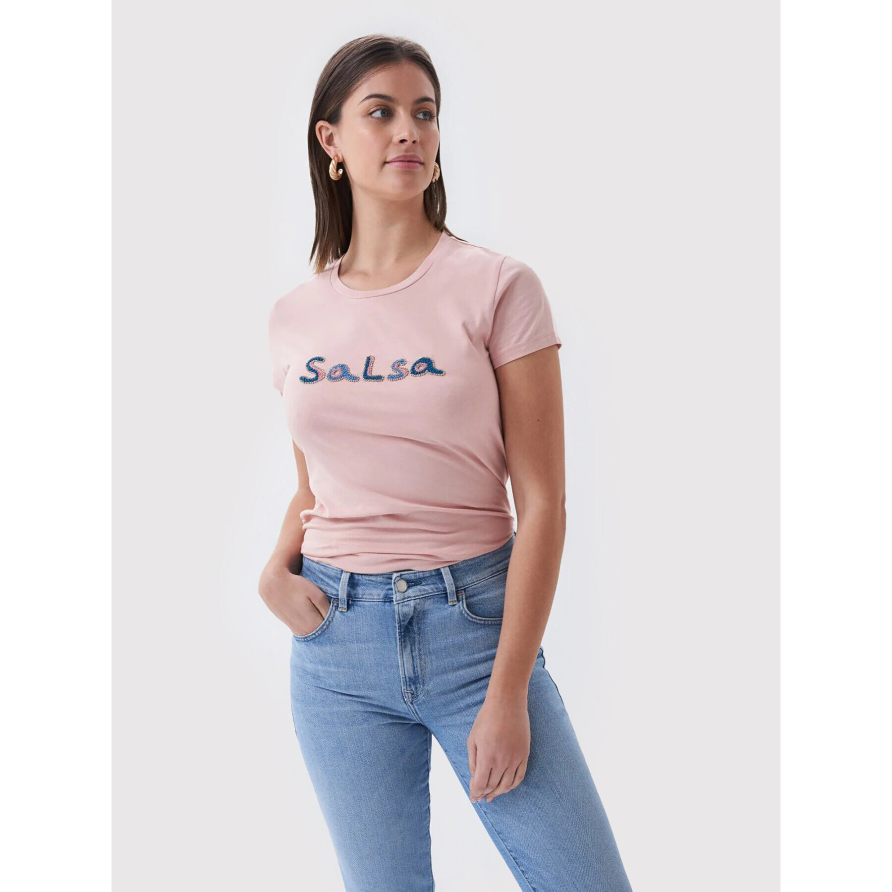 Salsa Тишърт 124326 Бял Regular Fit - Pepit.bg