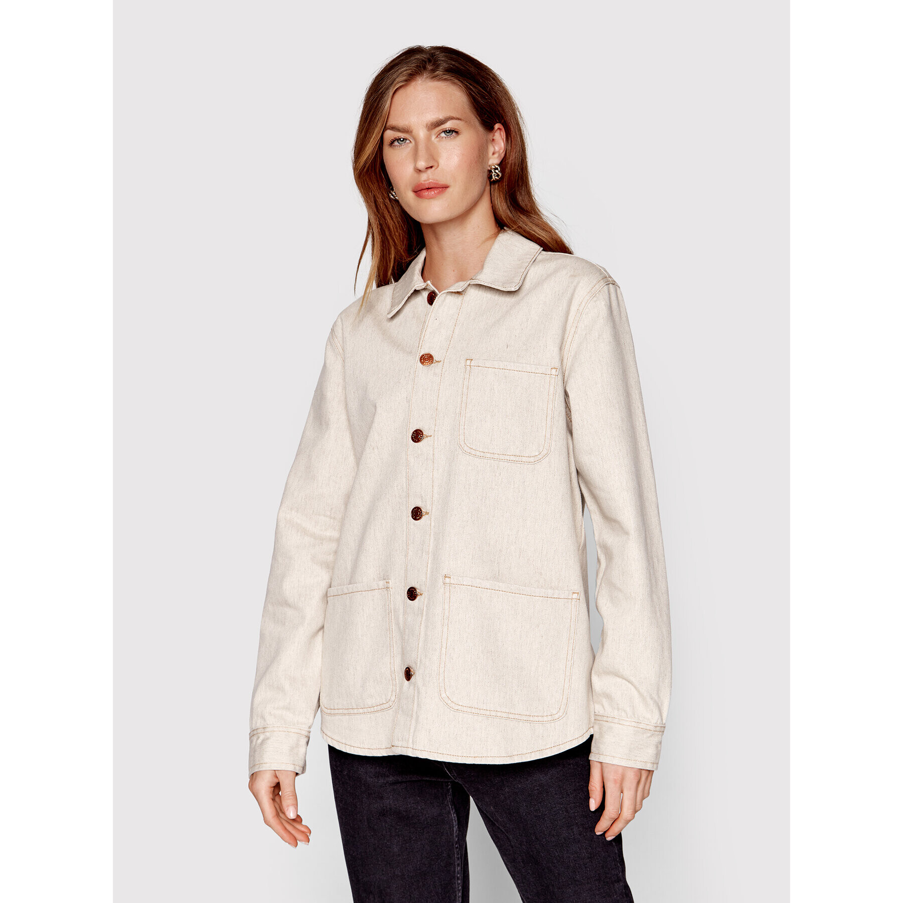 Samsøe Samsøe Дънково яке Rositta F22200176 Бежов Regular Fit - Pepit.bg