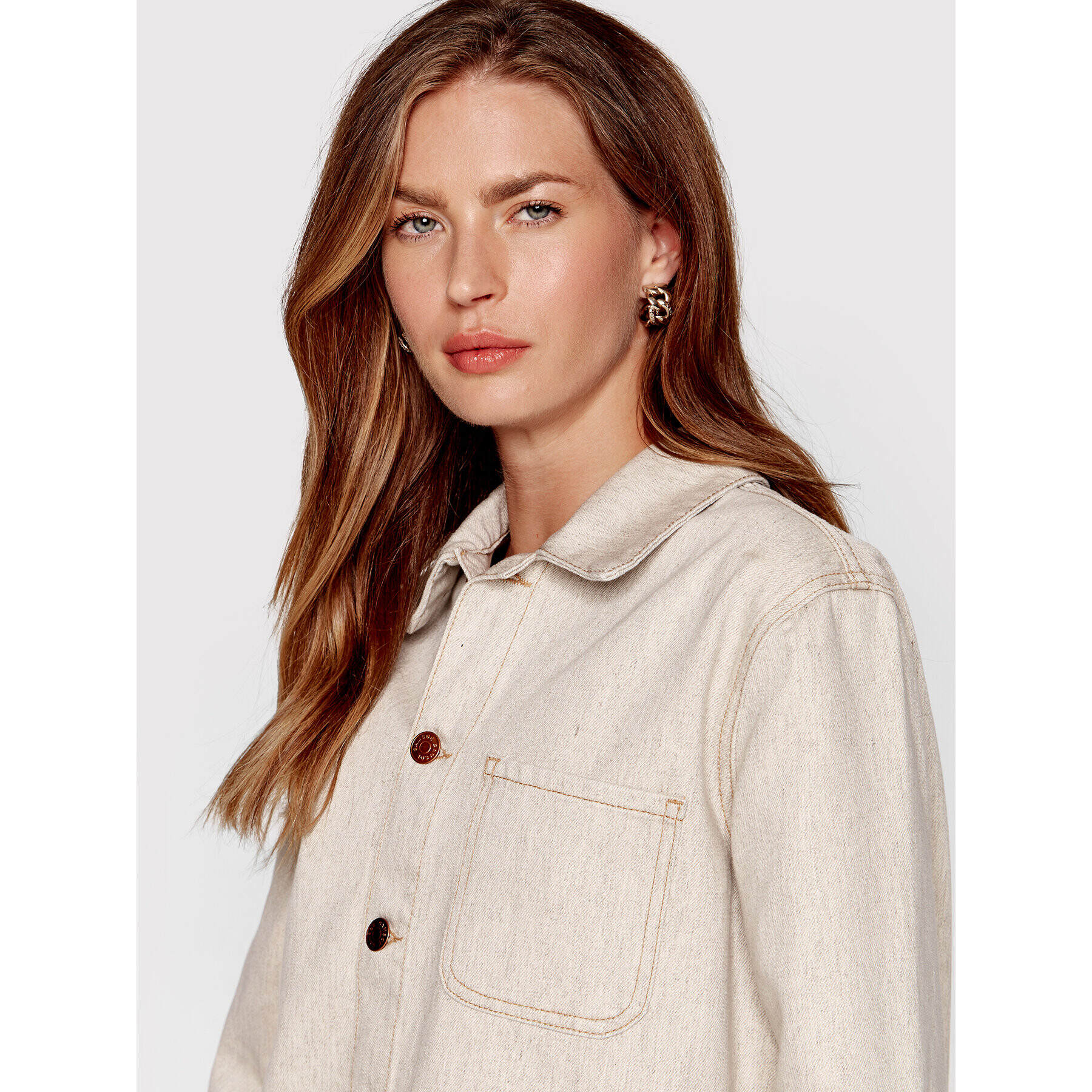 Samsøe Samsøe Дънково яке Rositta F22200176 Бежов Regular Fit - Pepit.bg