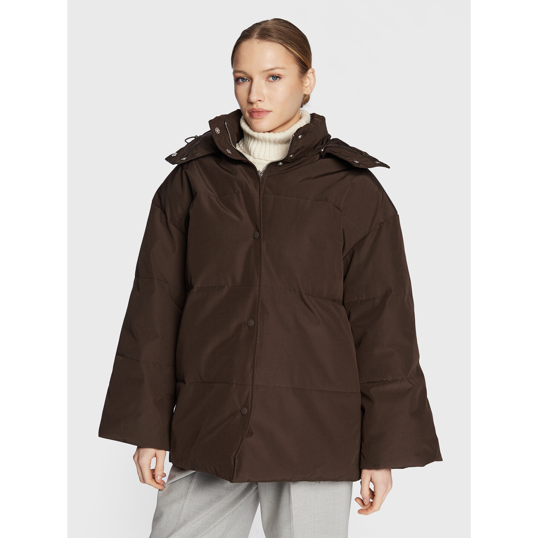 Samsøe Samsøe Пухено яке Hana F22300136 Кафяв Relaxed Fit - Pepit.bg
