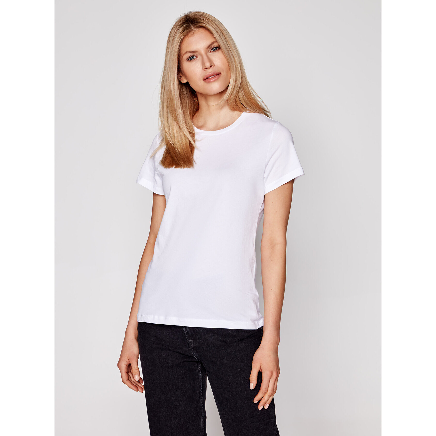 Samsøe Samsøe Тишърт Solly Solid F00012050 Бял Regular Fit - Pepit.bg