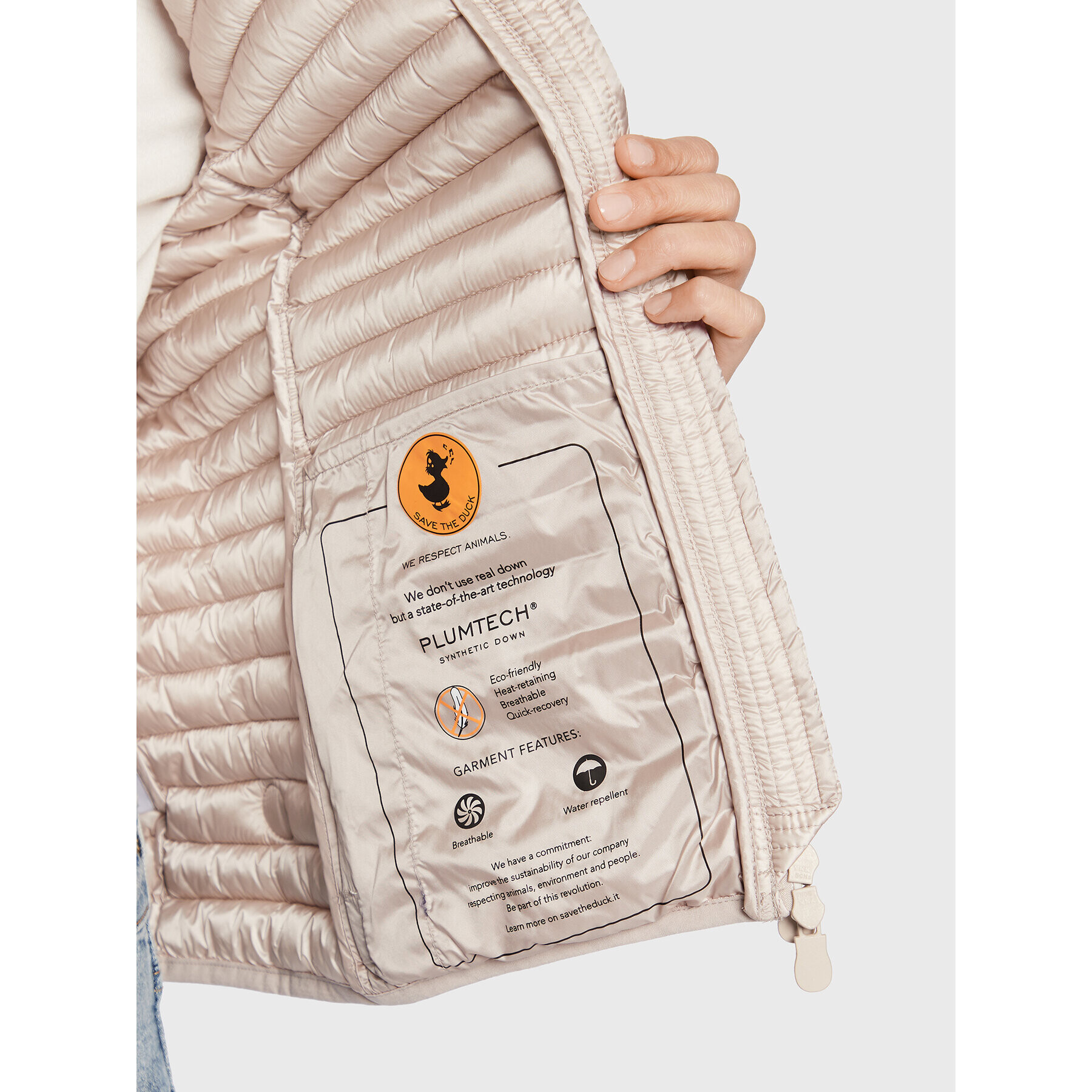 Save The Duck Елек D85310W IRIS16 Бежов Regular Fit - Pepit.bg