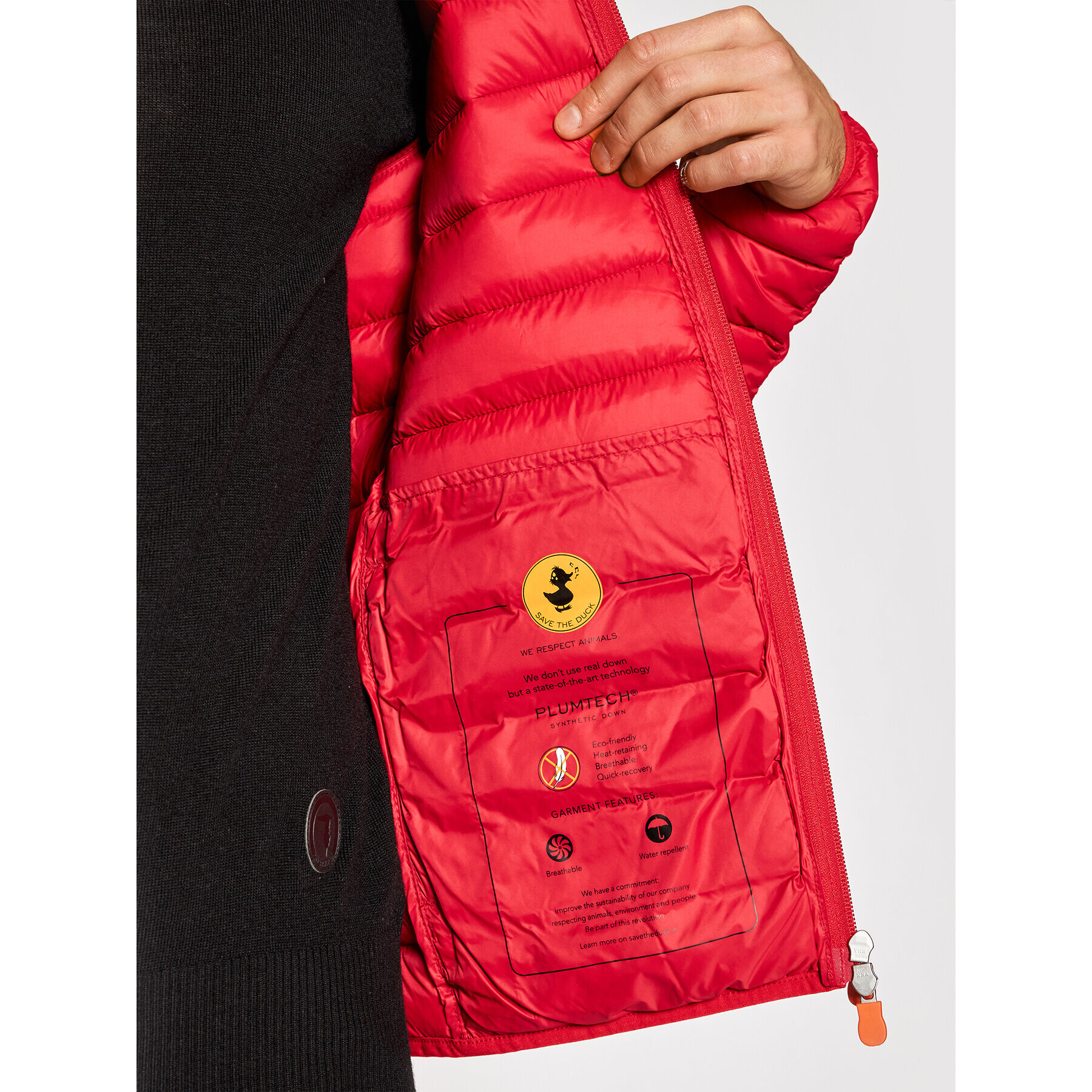 Save The Duck Пухено яке D30650M GIGA13 Червен Regular Fit - Pepit.bg