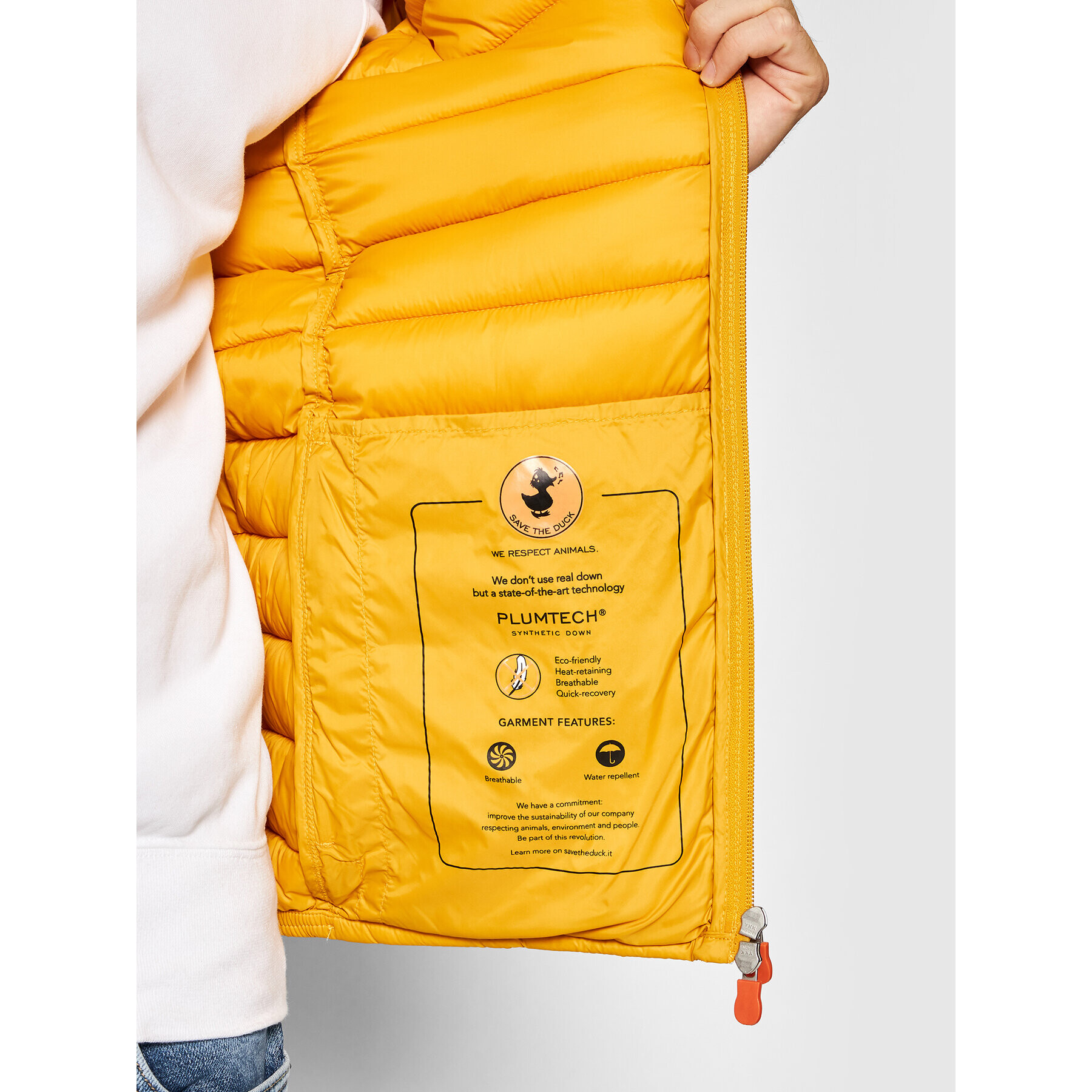 Save The Duck Пухено яке D32430M GIGA13 Жълт Regular Fit - Pepit.bg