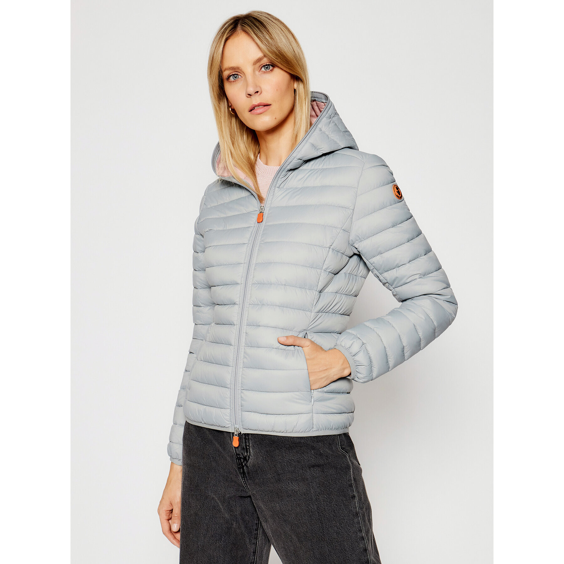 Save The Duck Пухено яке D33620W GIGA Сив Slim Fit - Pepit.bg