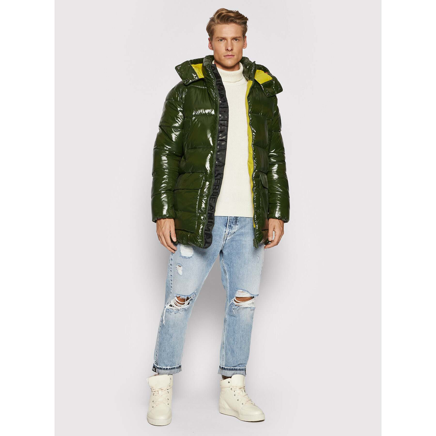 Save The Duck Пухено яке D40292M LUCK13 Зелен Regular Fit - Pepit.bg
