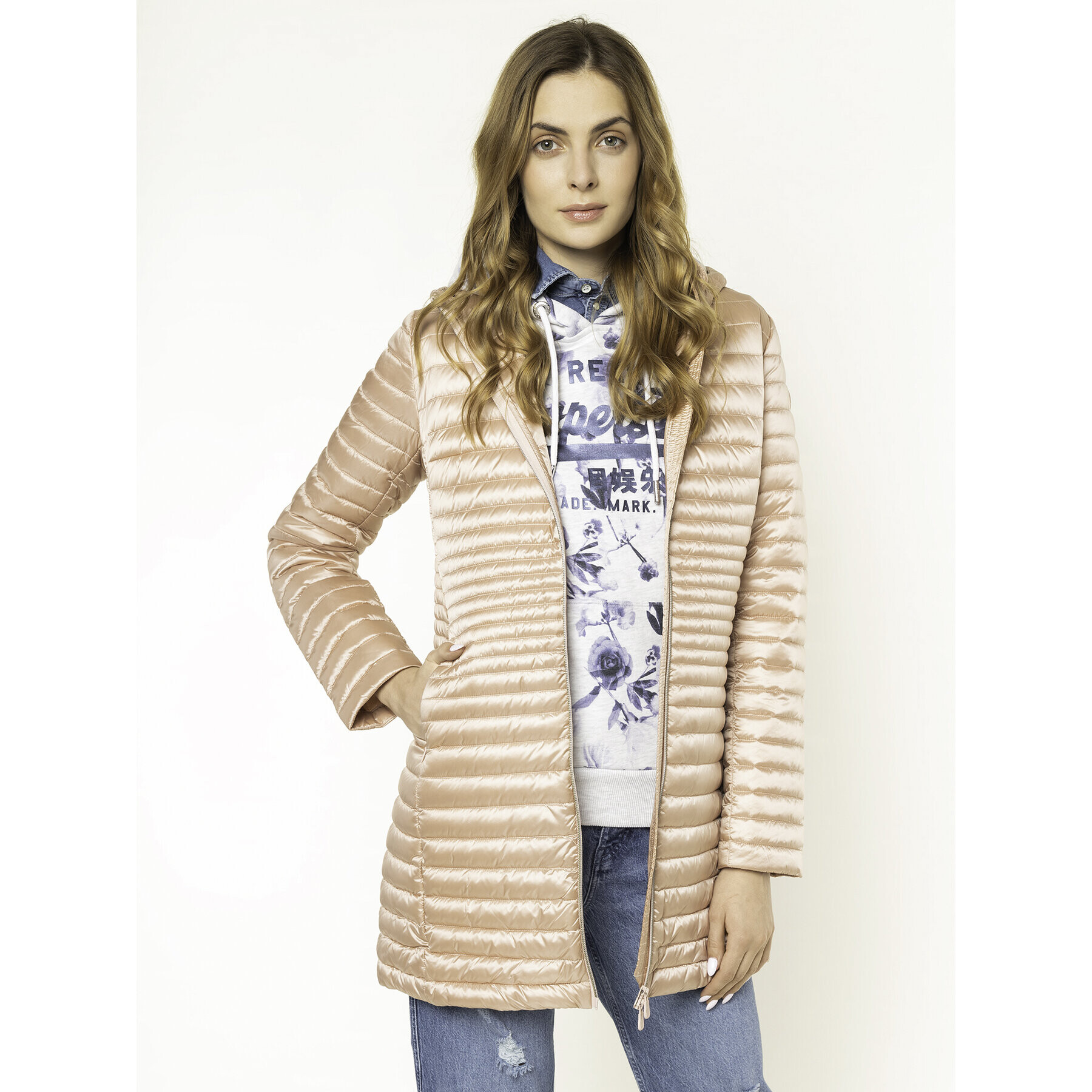 Save The Duck Пухено яке D4392W IRISX Розов Regular Fit - Pepit.bg