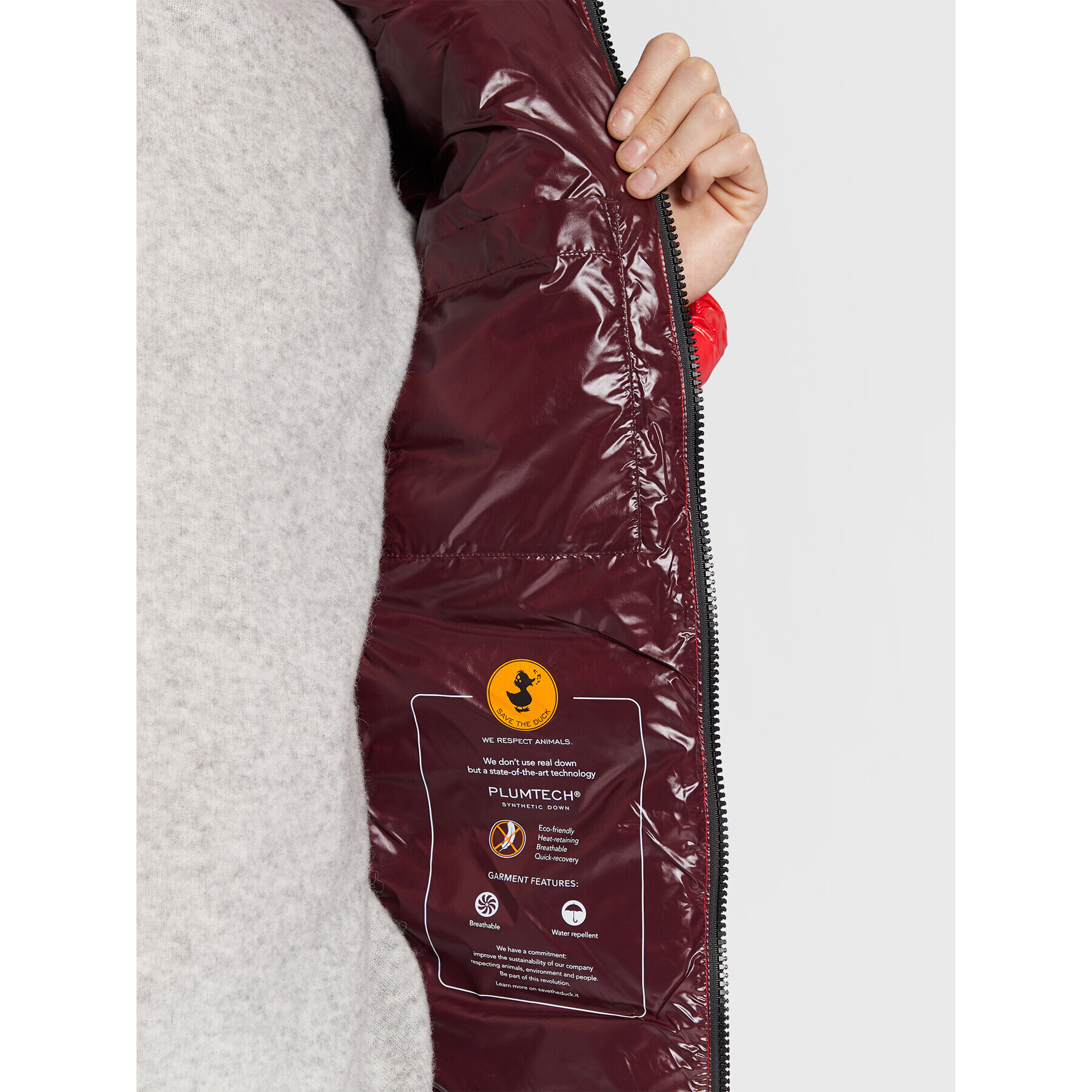 Save The Duck Пухено яке D30816M LUCK15 Червен Regular Fit - Pepit.bg