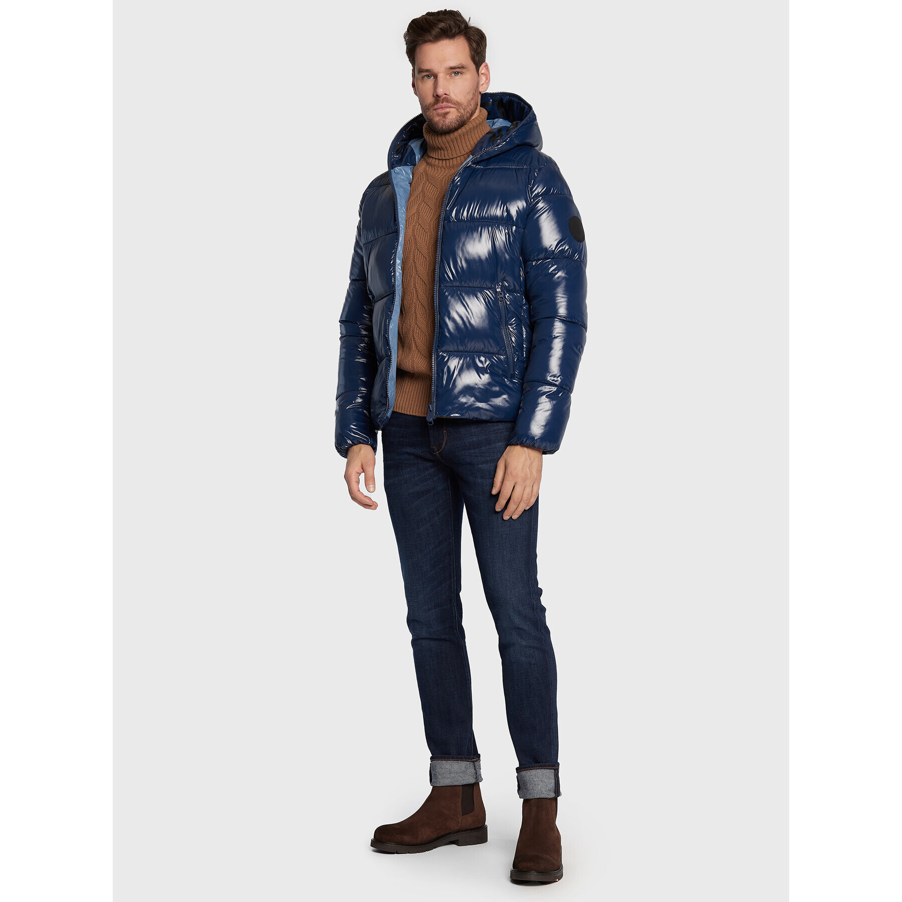 Save The Duck Пухено яке D31280M LUCK15 Тъмносин Regular Fit - Pepit.bg