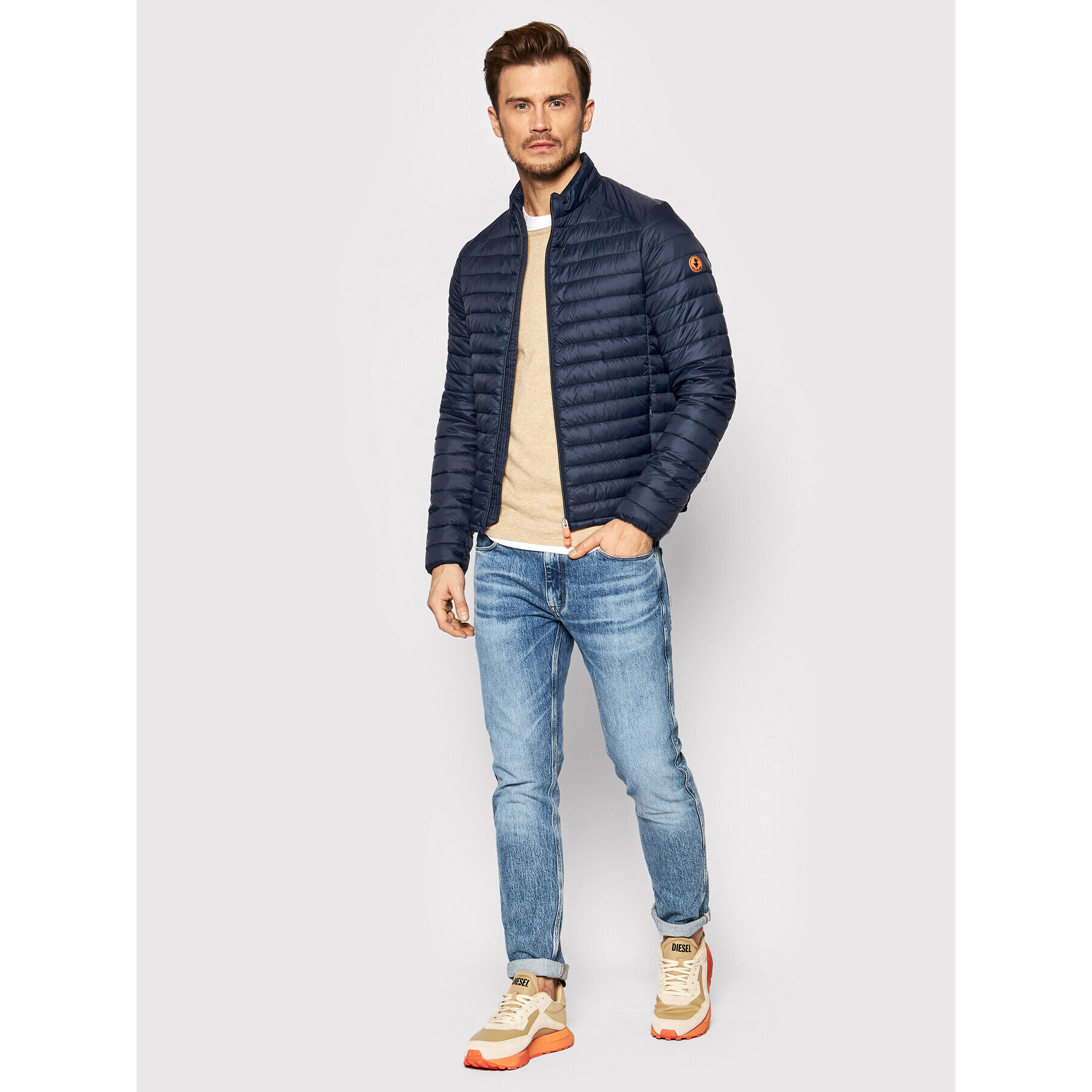 Save The Duck Пухено яке D32430M GIGA14 Тъмносин Regular Fit - Pepit.bg