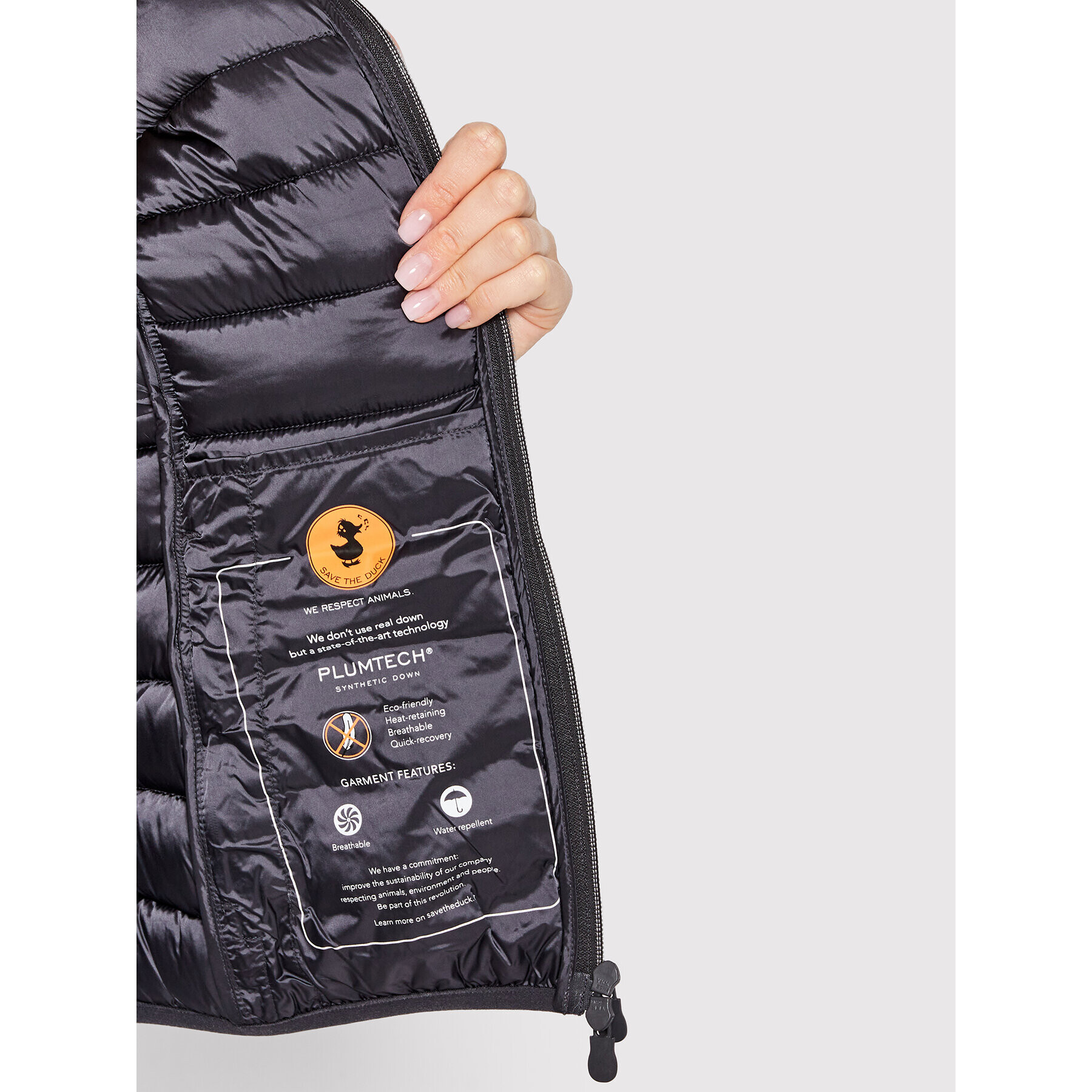 Save The Duck Пухено яке D33620W IRIS15 Сив Regular Fit - Pepit.bg