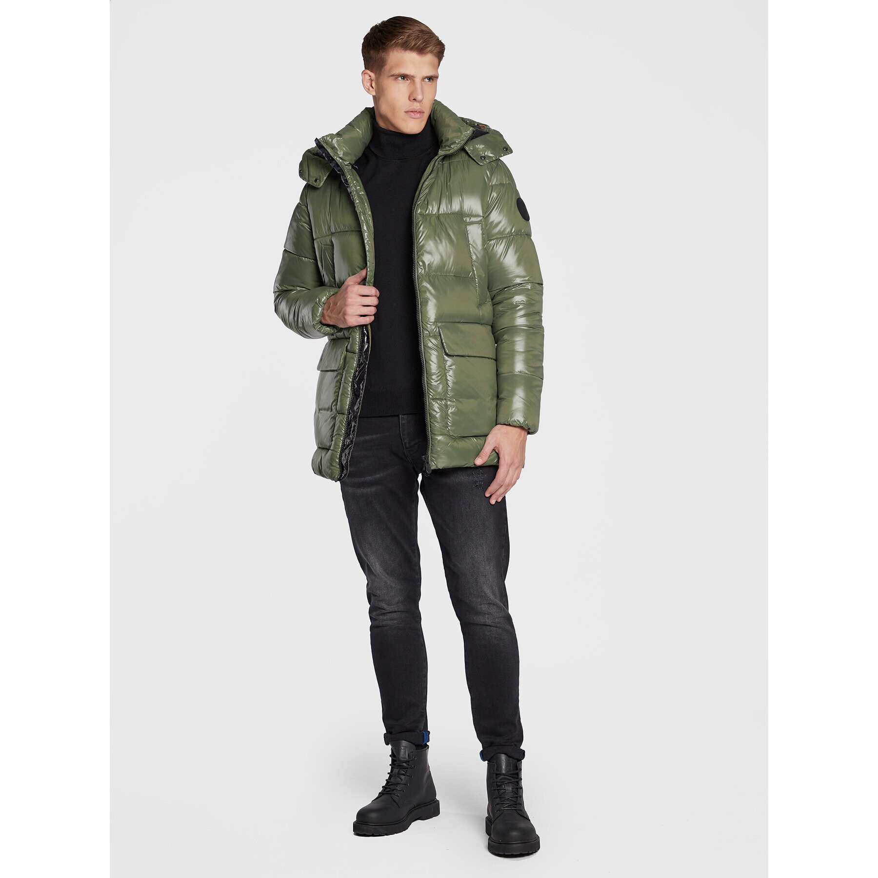 Save The Duck Пухено яке D40292M LUCK15 Зелен Regular Fit - Pepit.bg