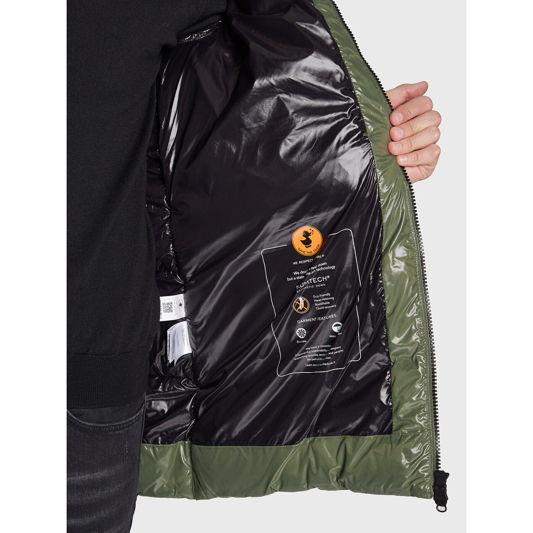 Save The Duck Пухено яке D40292M LUCK15 Зелен Regular Fit - Pepit.bg