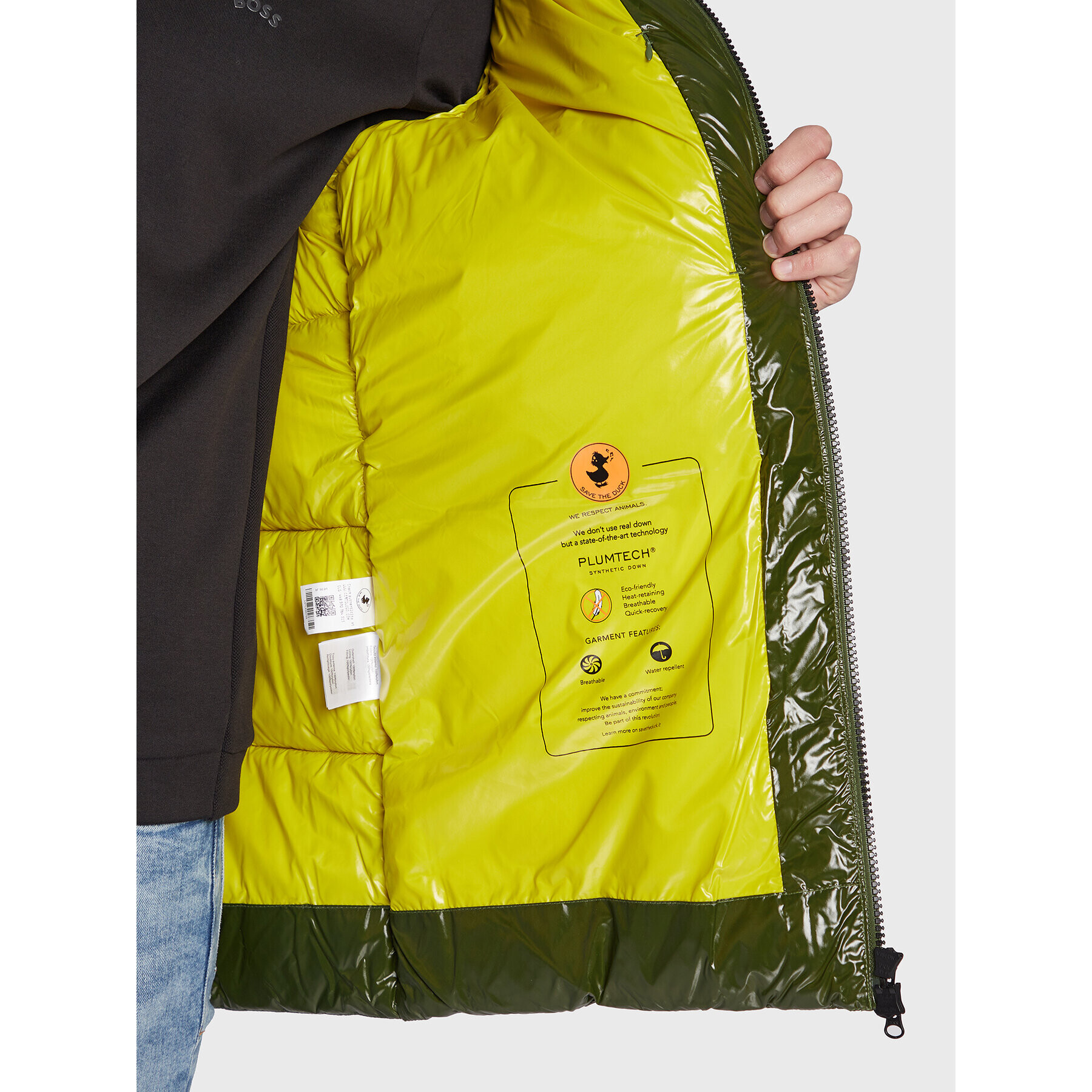 Save The Duck Пухено яке D40292M LUCK15 Зелен Regular Fit - Pepit.bg