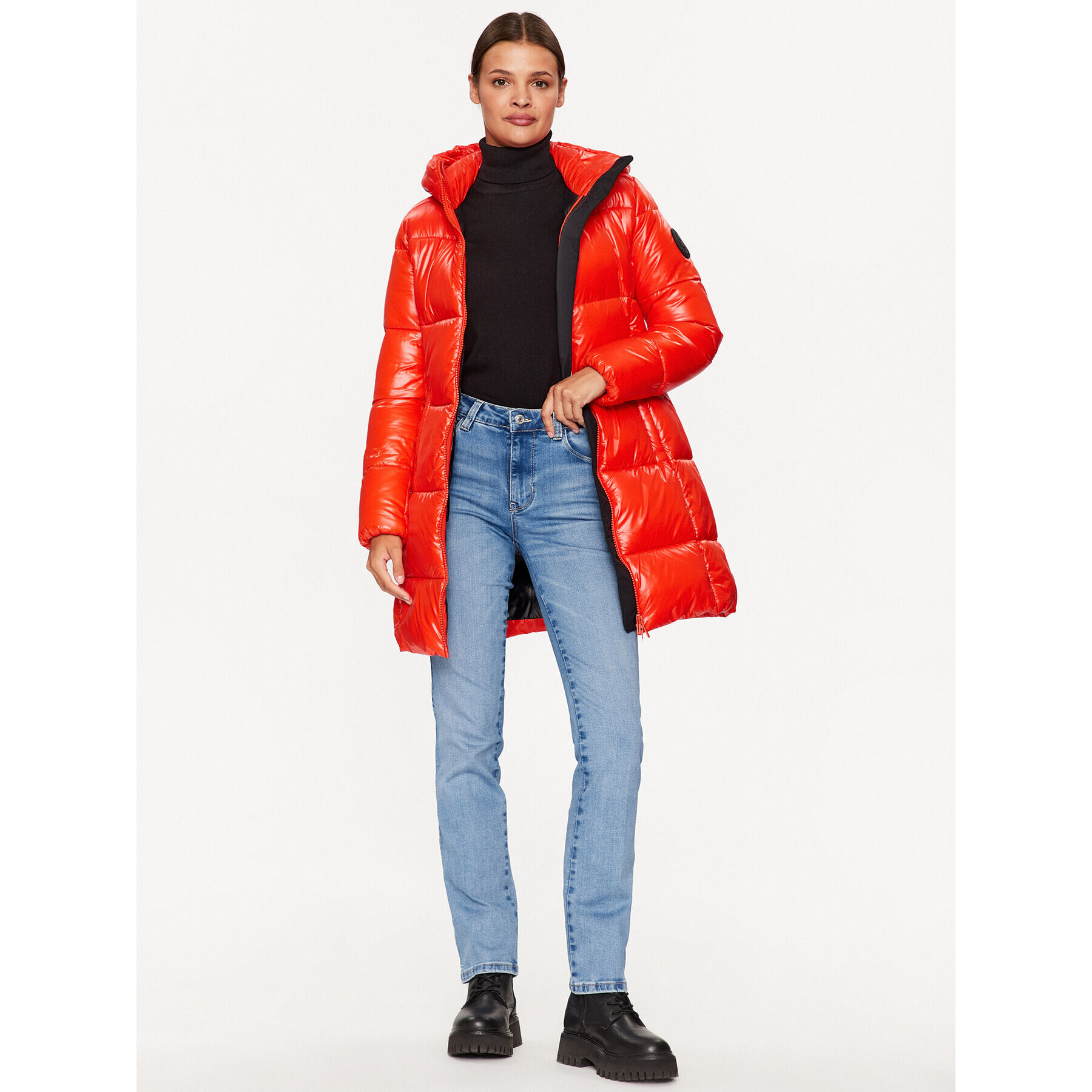 Save The Duck Пухено яке D45650W-LUCK17 Червен Regular Fit - Pepit.bg