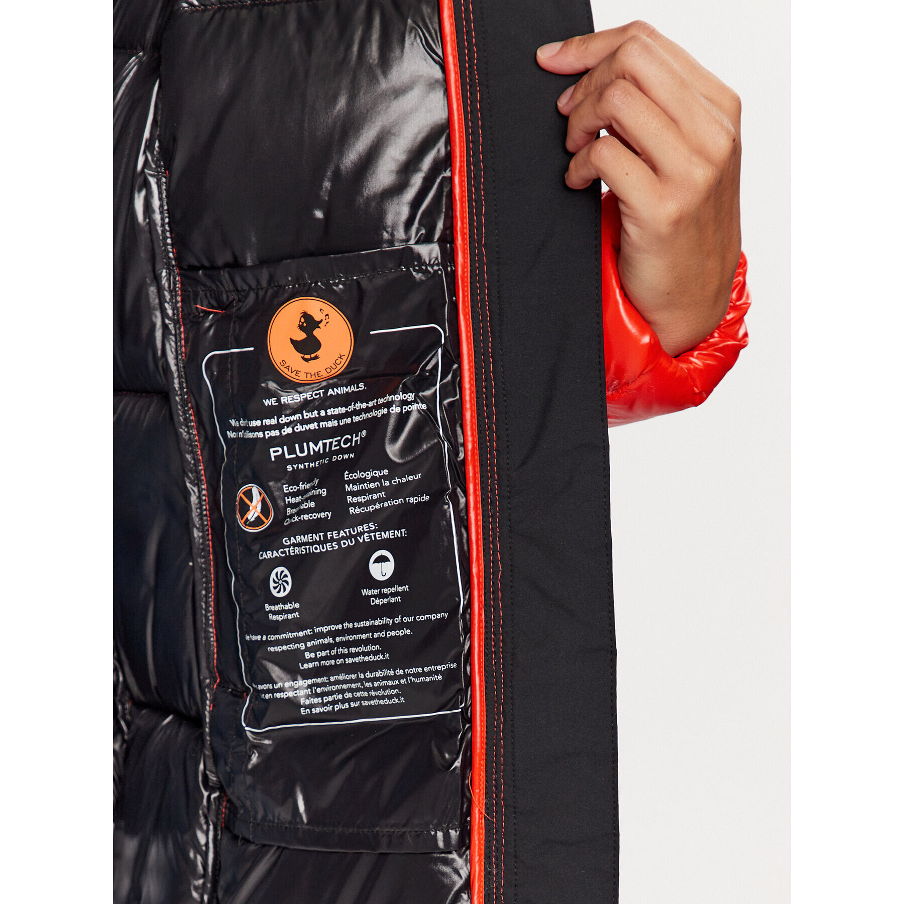 Save The Duck Пухено яке D45650W-LUCK17 Червен Regular Fit - Pepit.bg