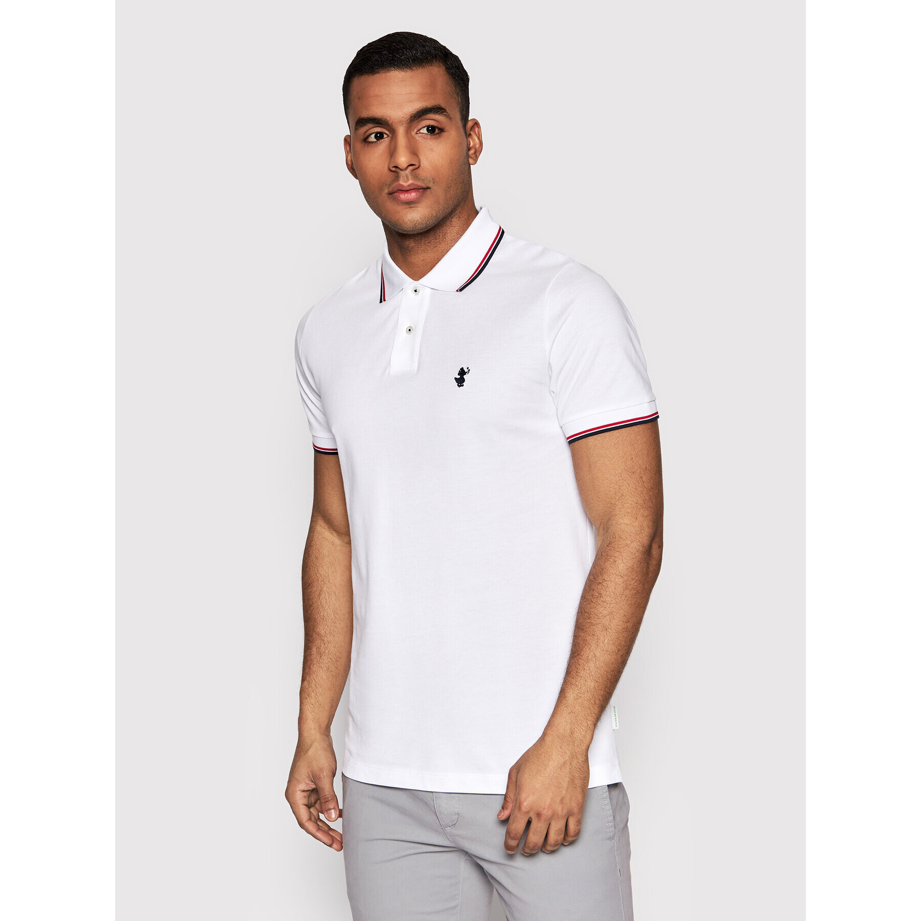 Save The Duck Тениска с яка и копчета DR0136M BATE14 Бял Regular Fit - Pepit.bg