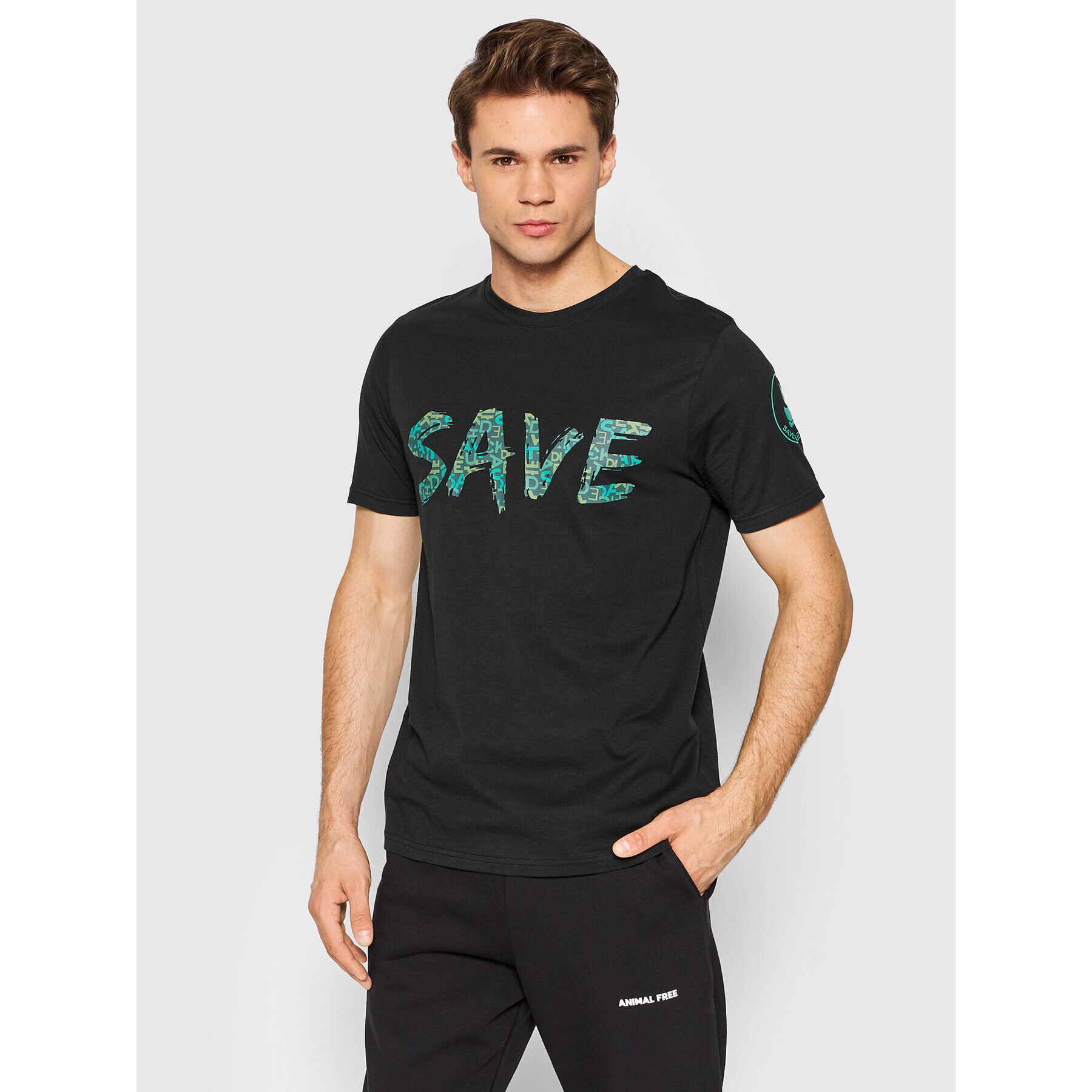 Save The Duck Тишърт DT0695M BESY14 Черен Regular Fit - Pepit.bg