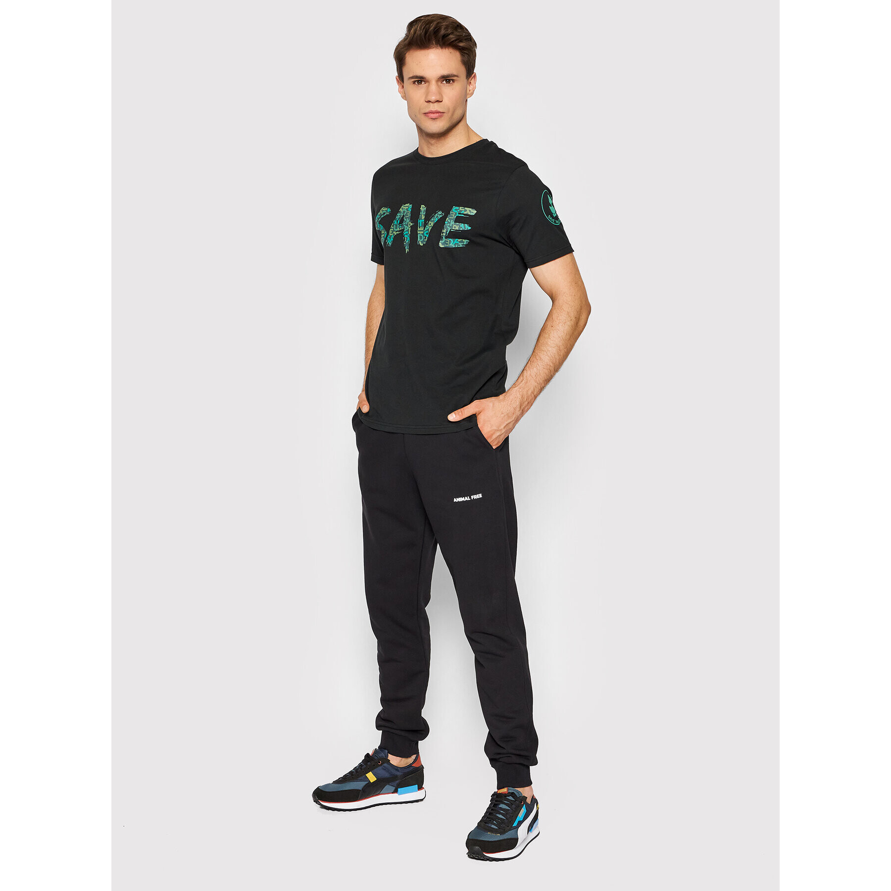 Save The Duck Тишърт DT0695M BESY14 Черен Regular Fit - Pepit.bg