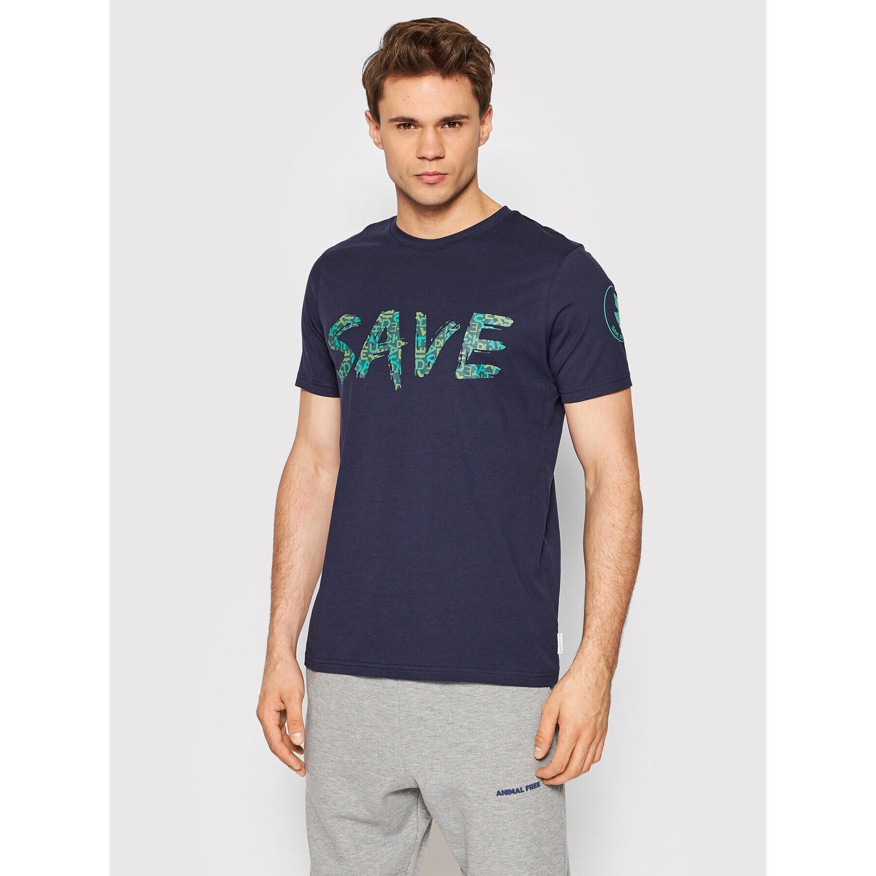 Save The Duck Тишърт DT0695M BESY14 Тъмносин Regular Fit - Pepit.bg