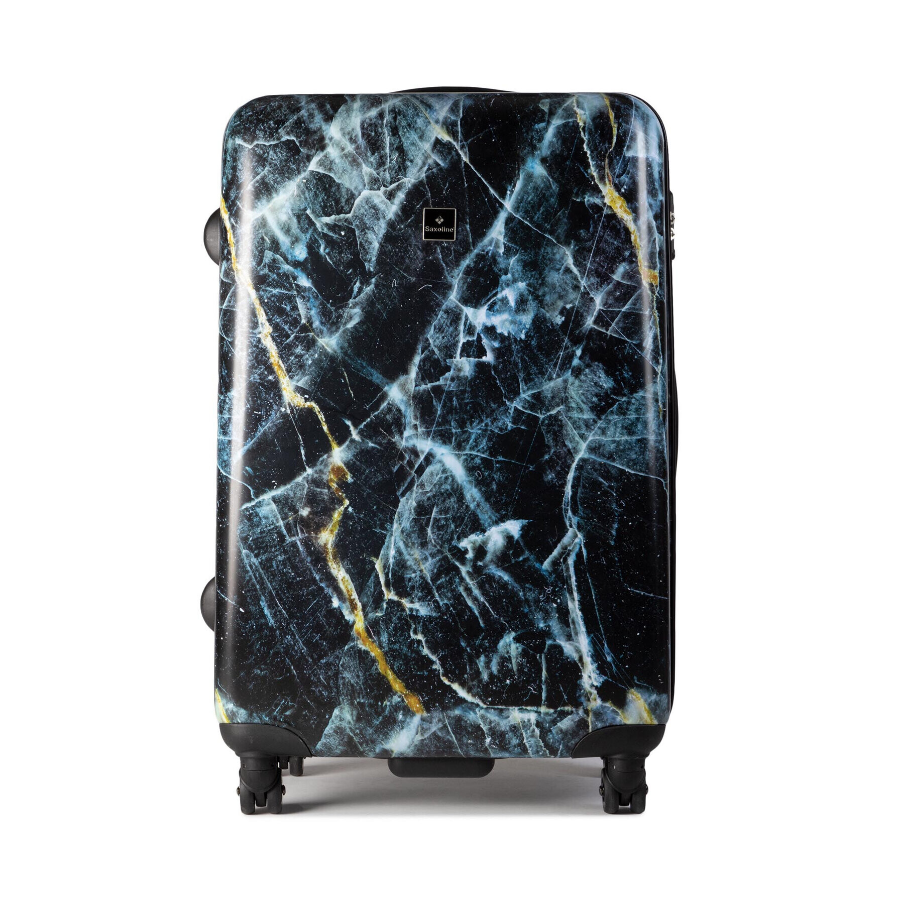 Saxoline Голям твърд куфар Trolley L Marble 1439H0.71.10 Черен - Pepit.bg