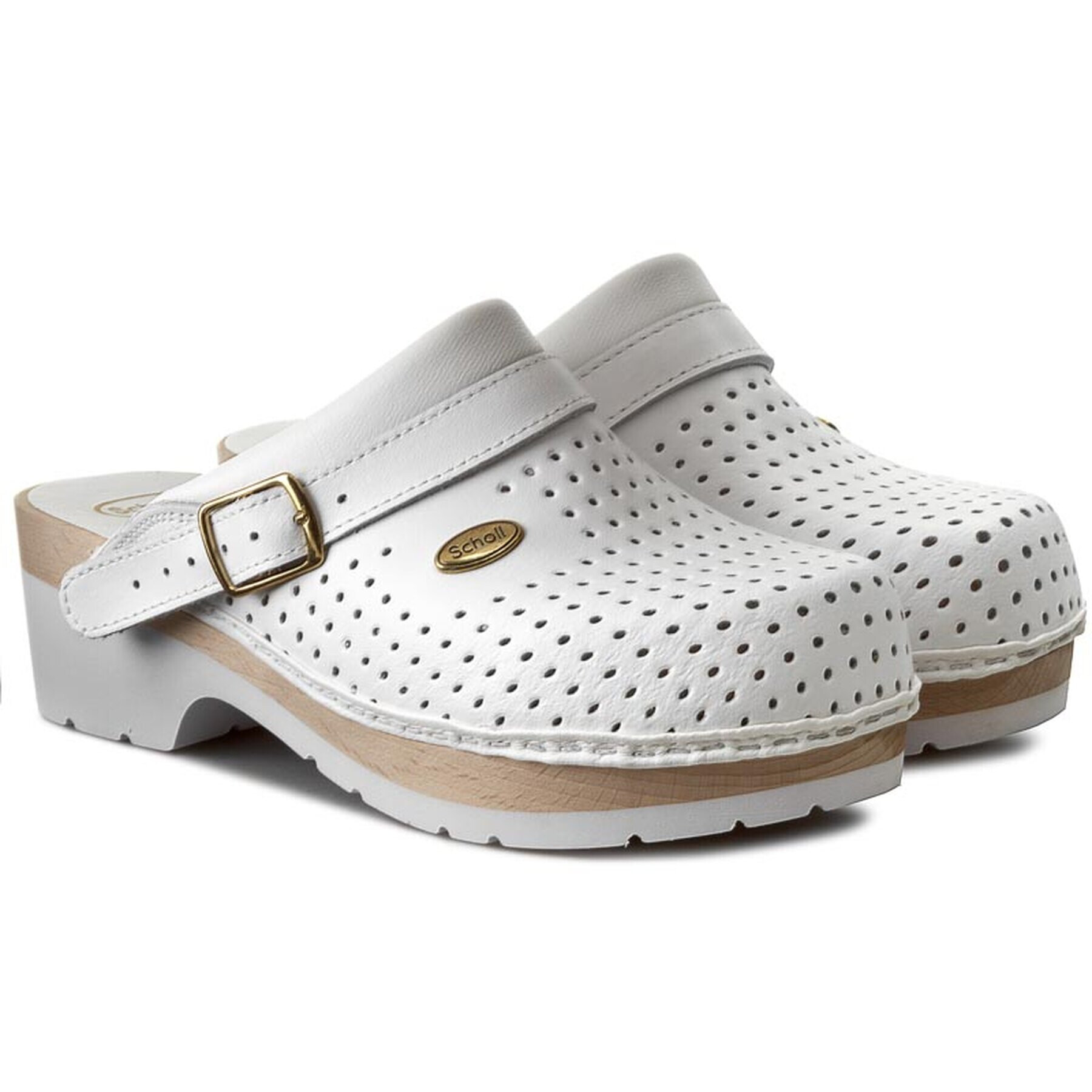 Scholl Чехли Clog S/Comf.B/S Ce F20176 1065 360 Бял - Pepit.bg