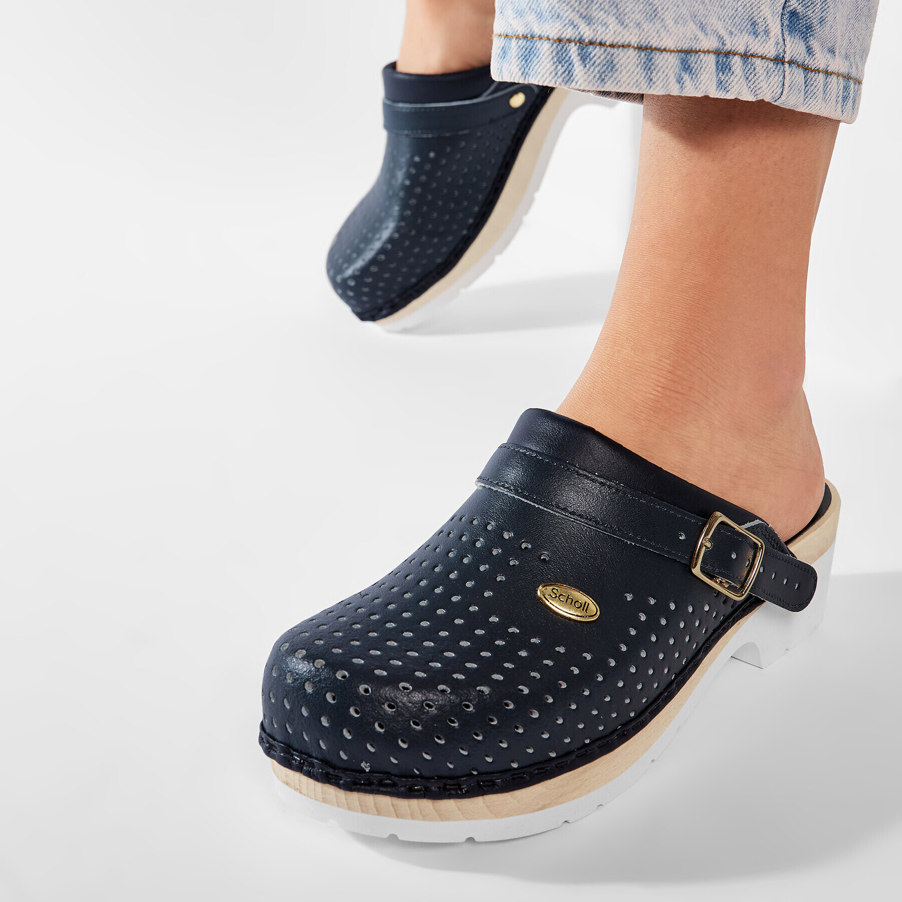Scholl Чехли F20176 CLOG 1040 Тъмносин - Pepit.bg
