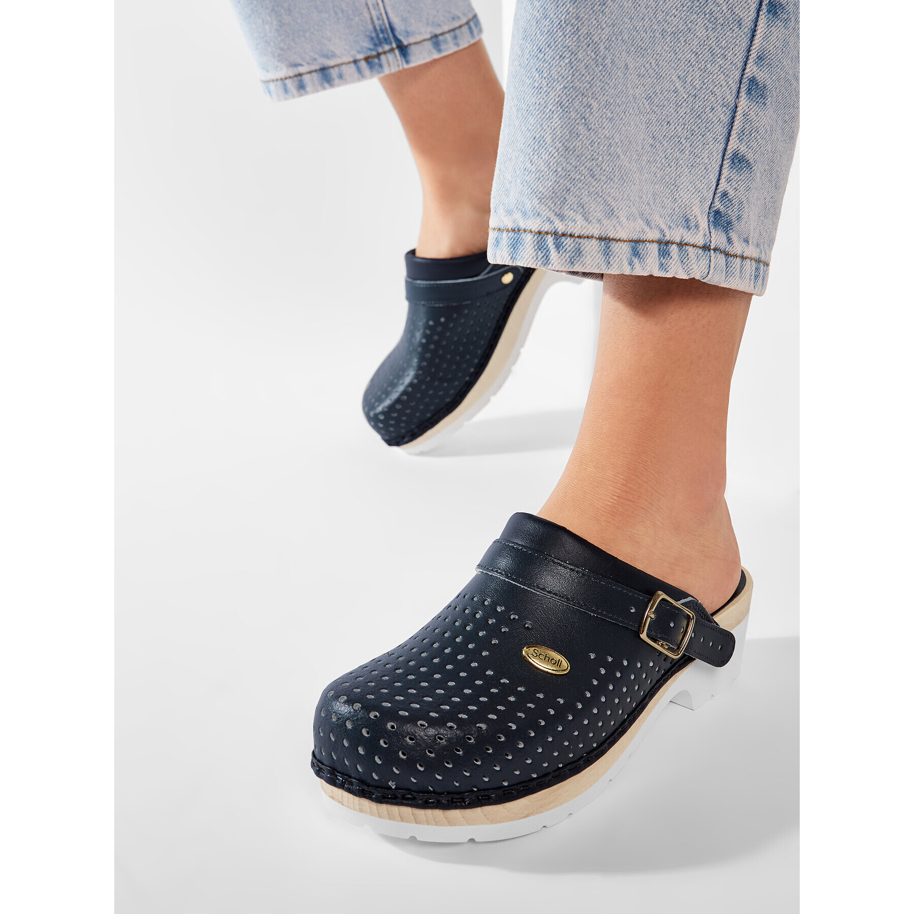Scholl Чехли F20176 CLOG 1040 Тъмносин - Pepit.bg