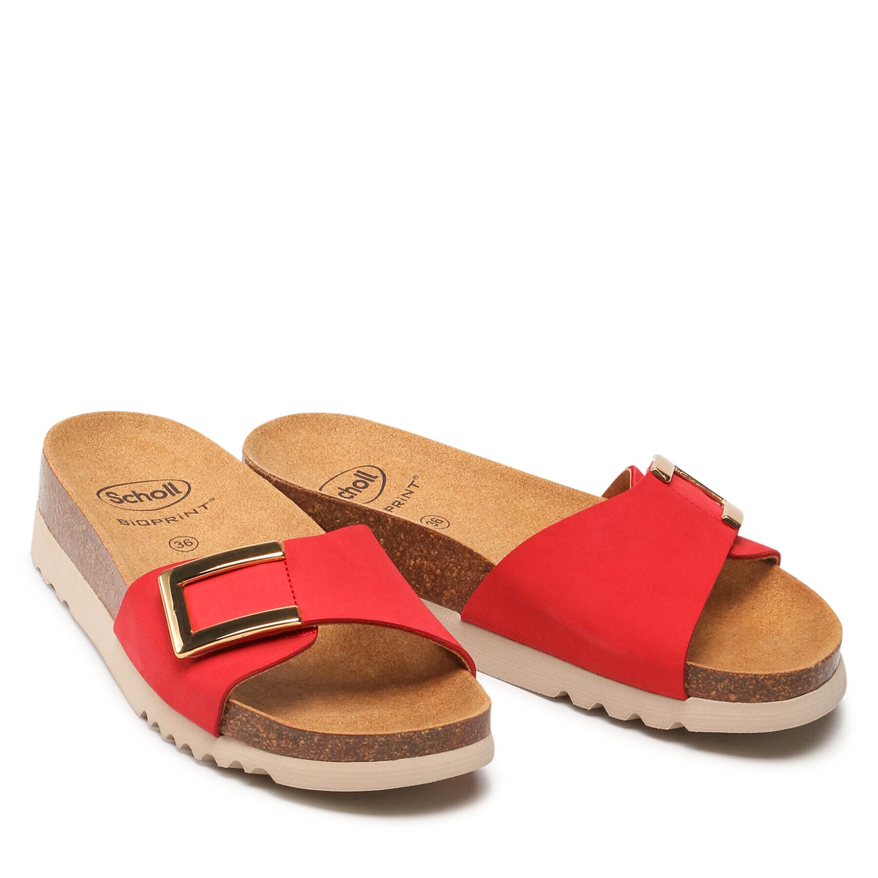 Scholl Чехли F29842 Monterey Mule Med 1051 Червен - Pepit.bg