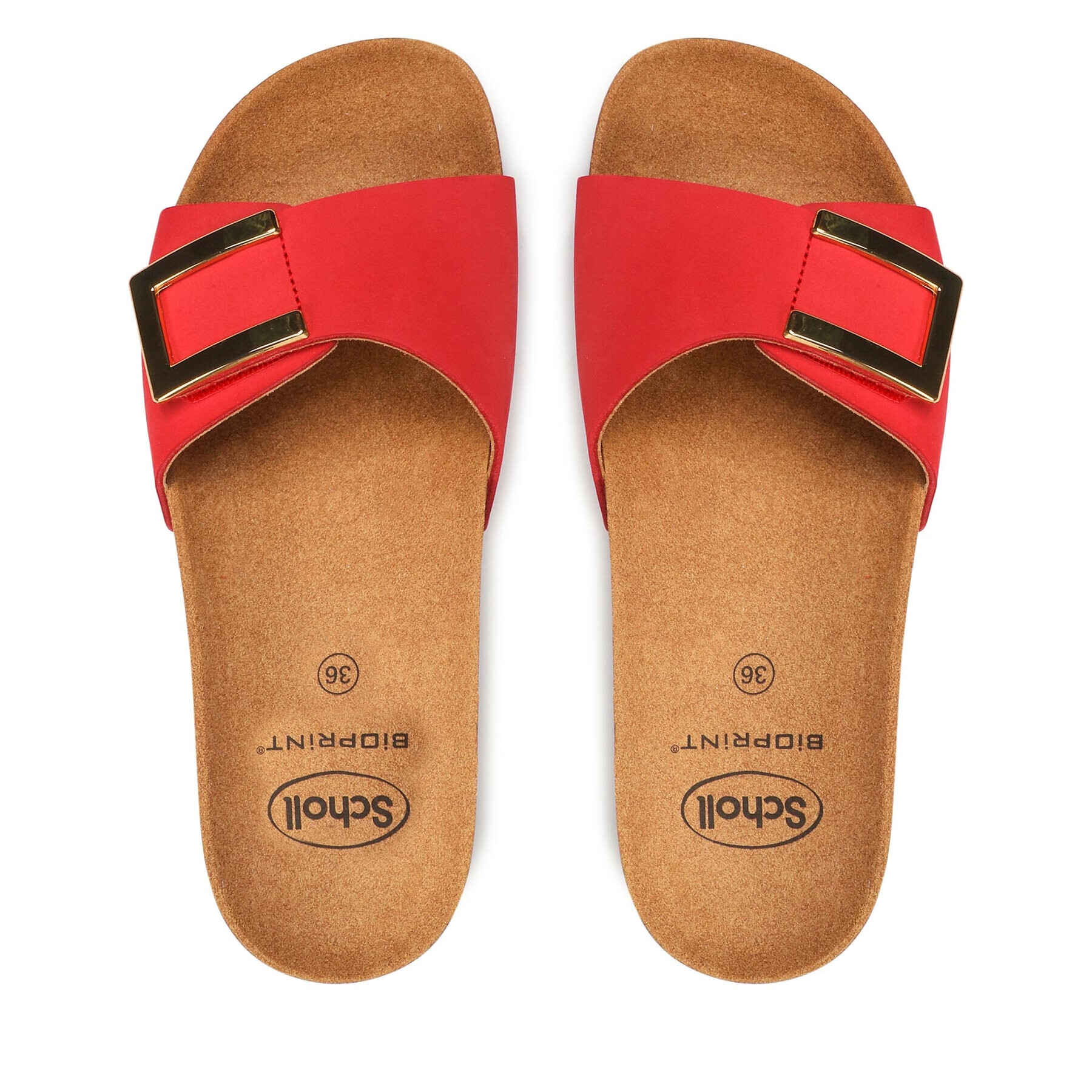 Scholl Чехли F29842 Monterey Mule Med 1051 Червен - Pepit.bg