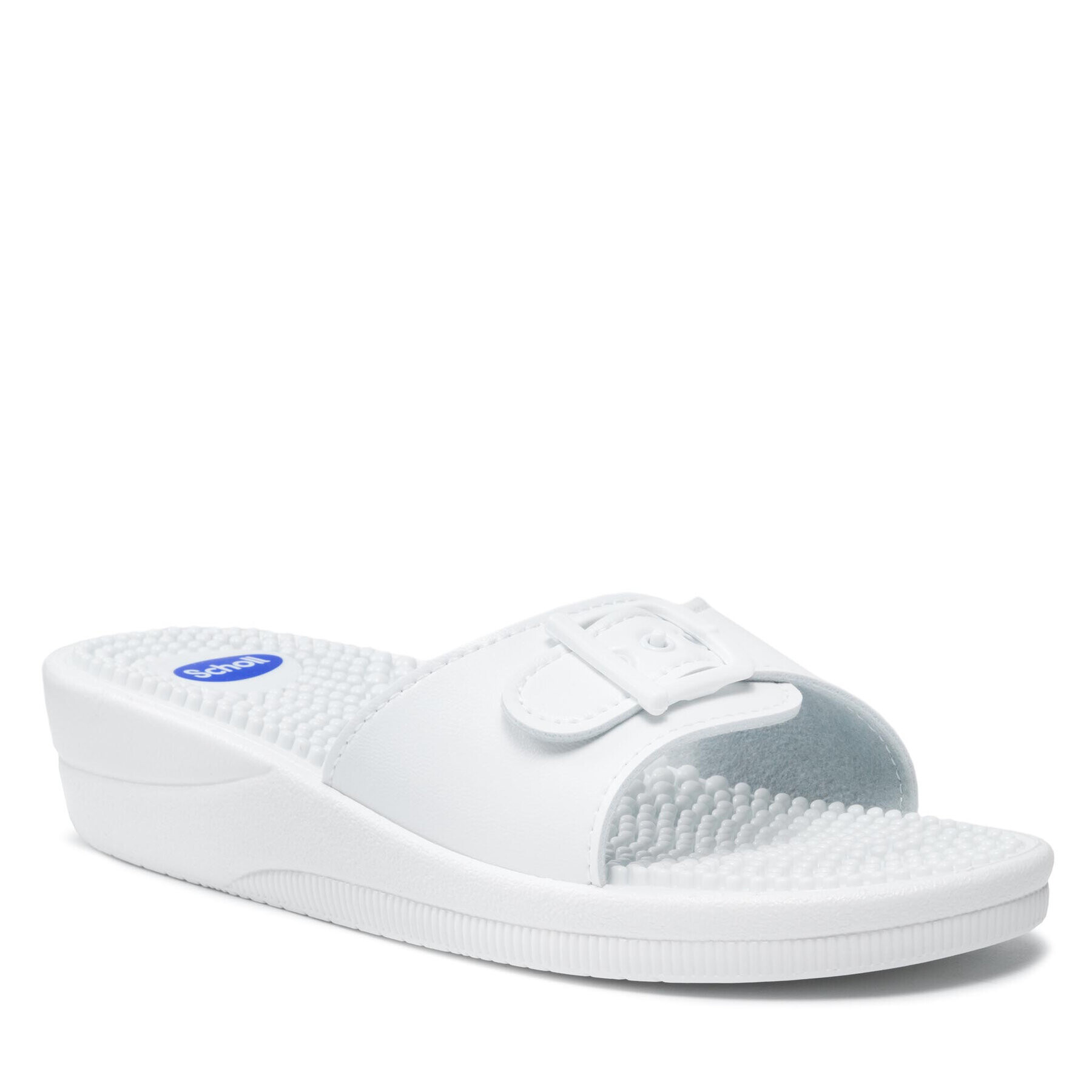 Scholl Чехли New Massage 1065 F20054 Бял - Pepit.bg