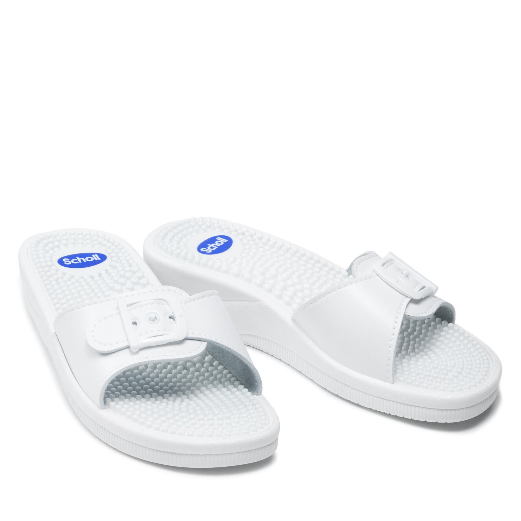 Scholl Чехли New Massage 1065 F20054 Бял - Pepit.bg