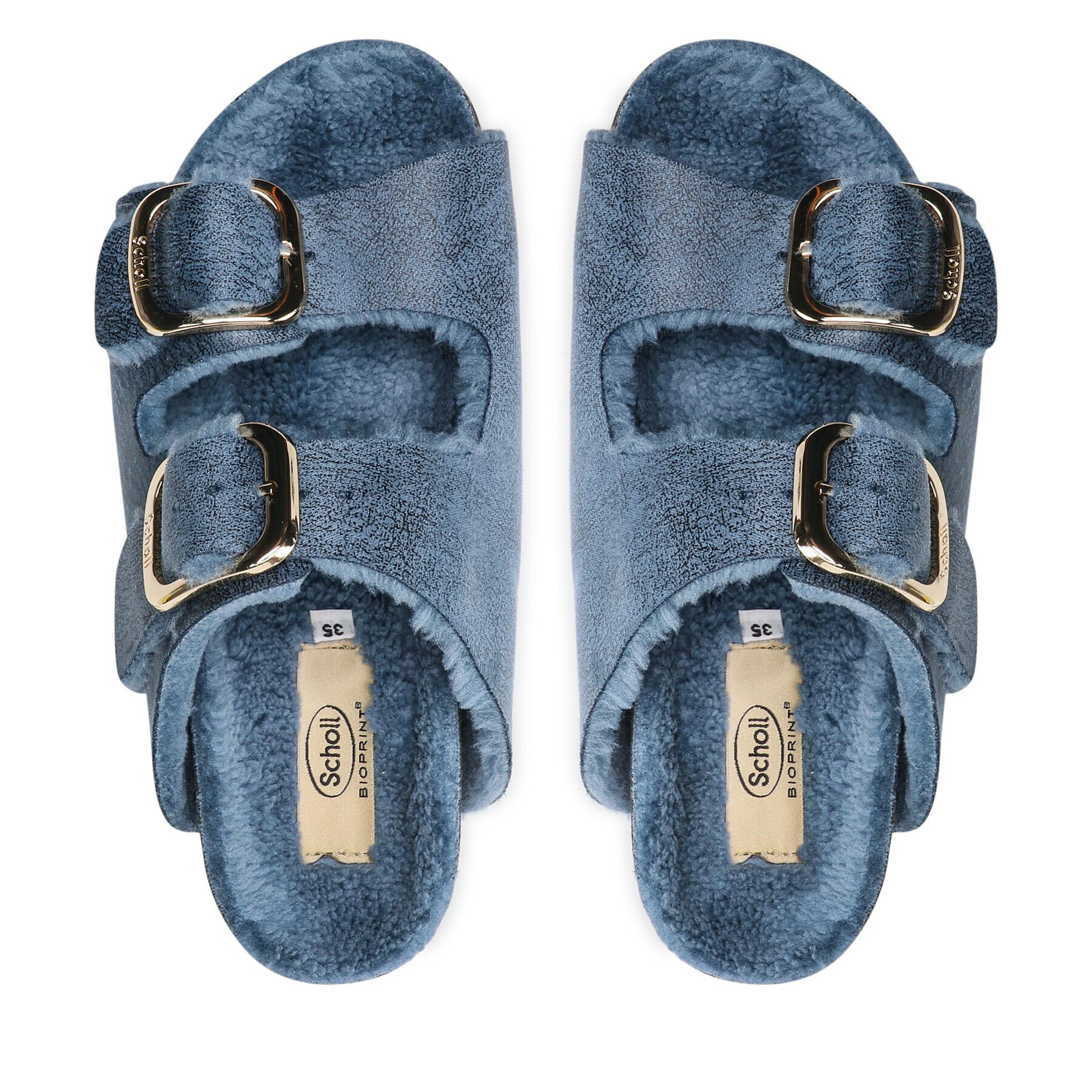 Scholl Пантофи Ilary Fluffy F29534 1007 350 Син - Pepit.bg