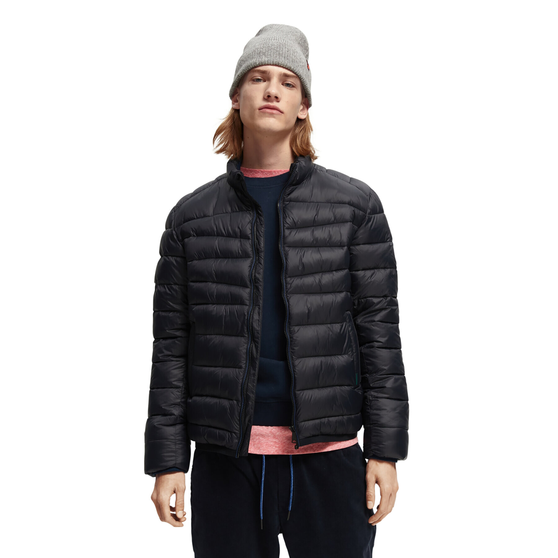 Scotch & Soda Пухено яке 169098 Черен Regular Fit - Pepit.bg