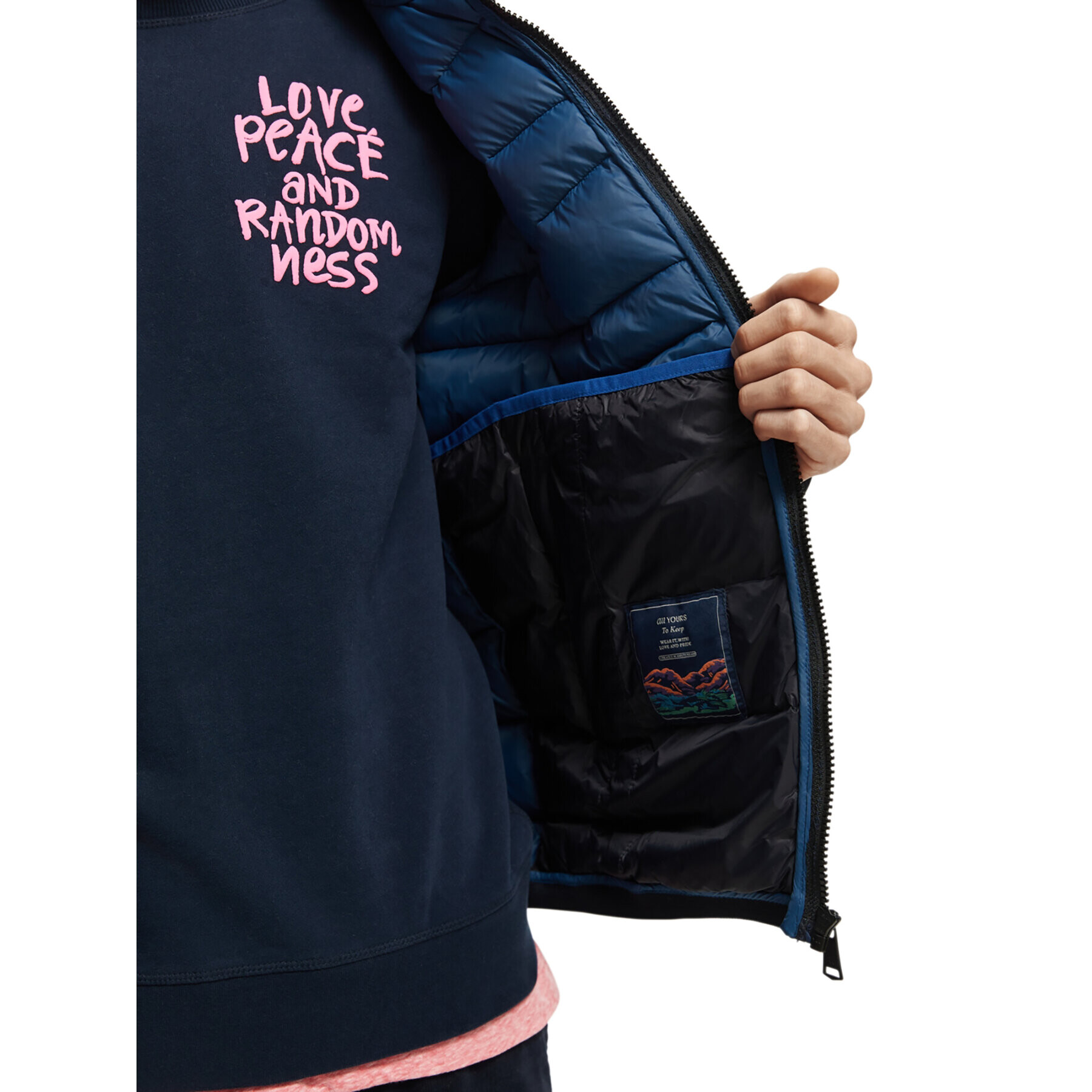 Scotch & Soda Пухено яке 169098 Черен Regular Fit - Pepit.bg
