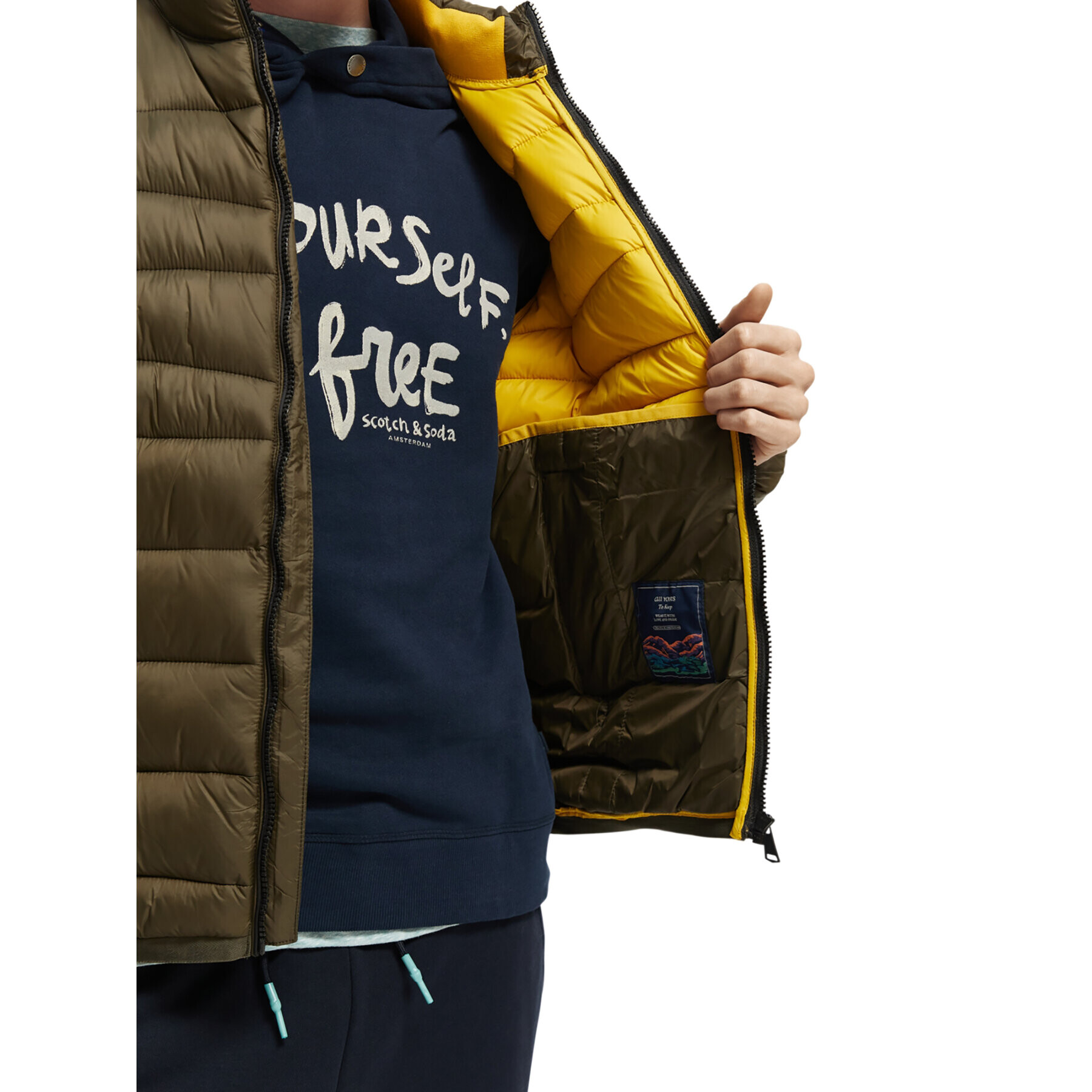 Scotch & Soda Пухено яке 169098 Каки Regular Fit - Pepit.bg