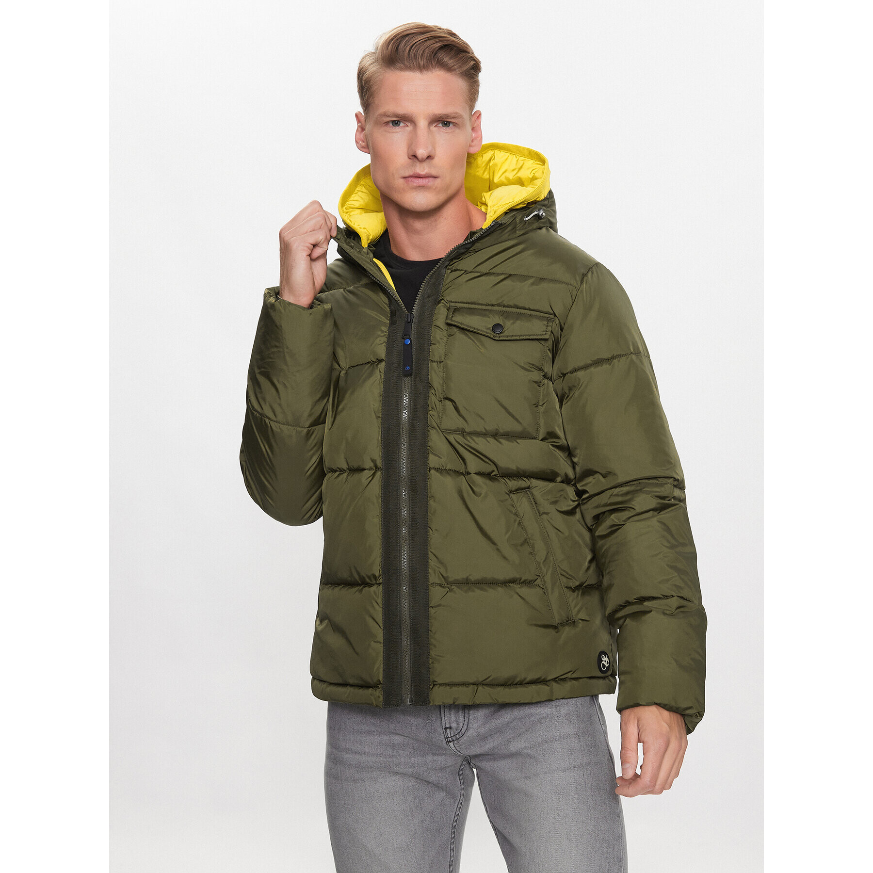 Scotch & Soda Пухено яке 169101 Зелен Regular Fit - Pepit.bg