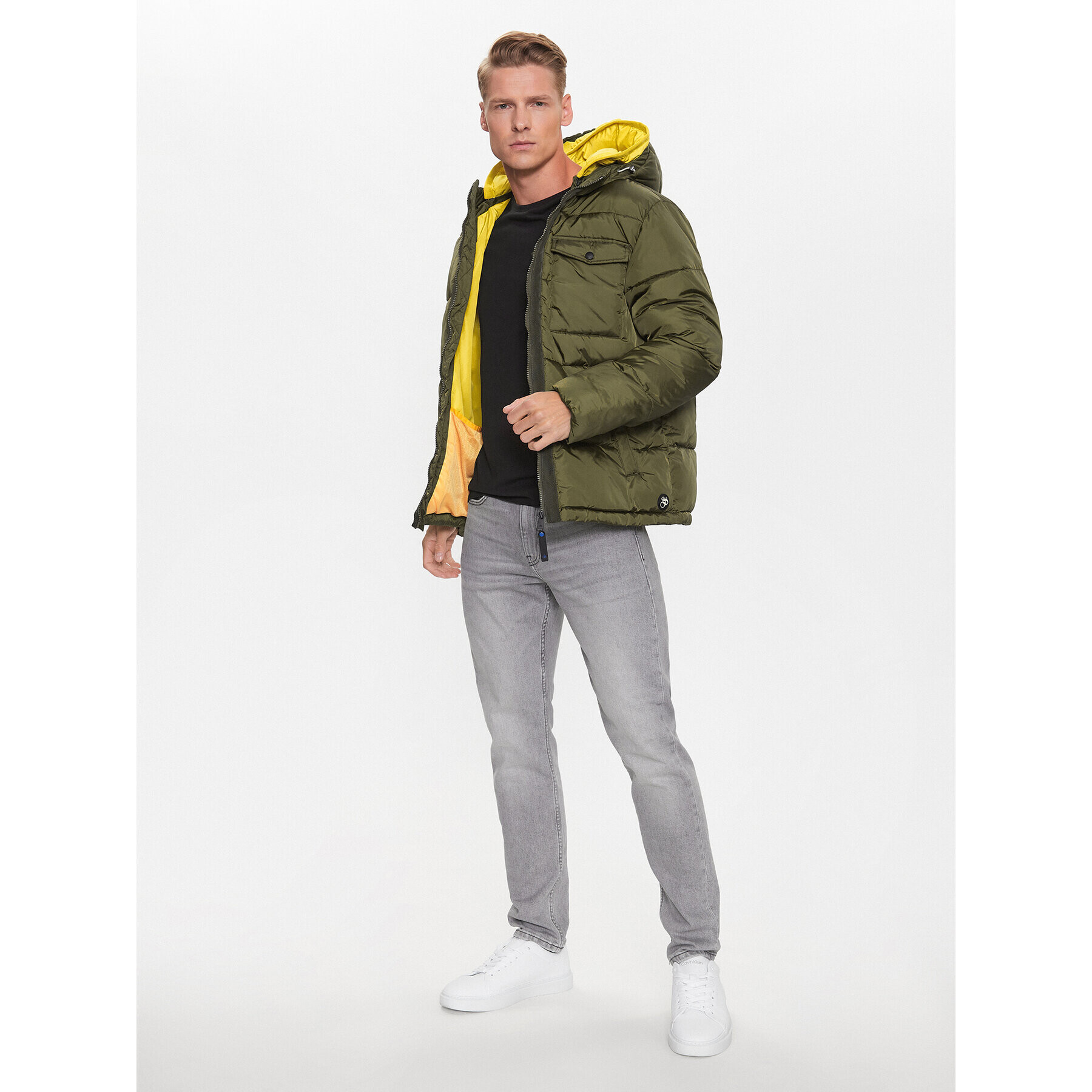Scotch & Soda Пухено яке 169101 Зелен Regular Fit - Pepit.bg