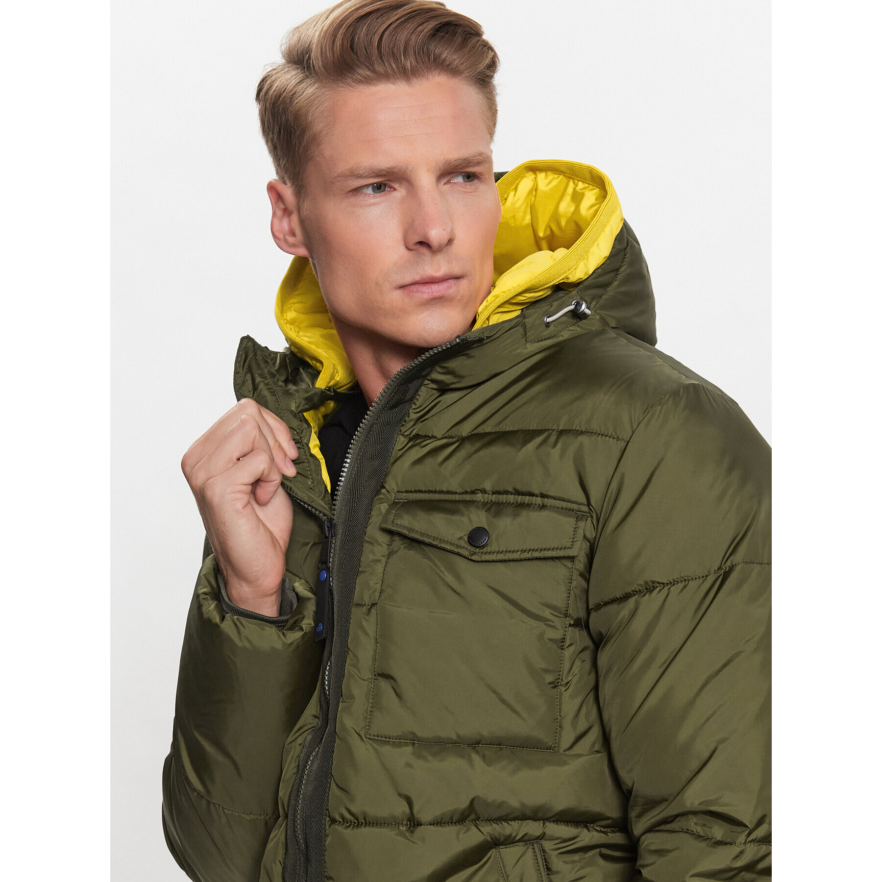 Scotch & Soda Пухено яке 169101 Зелен Regular Fit - Pepit.bg