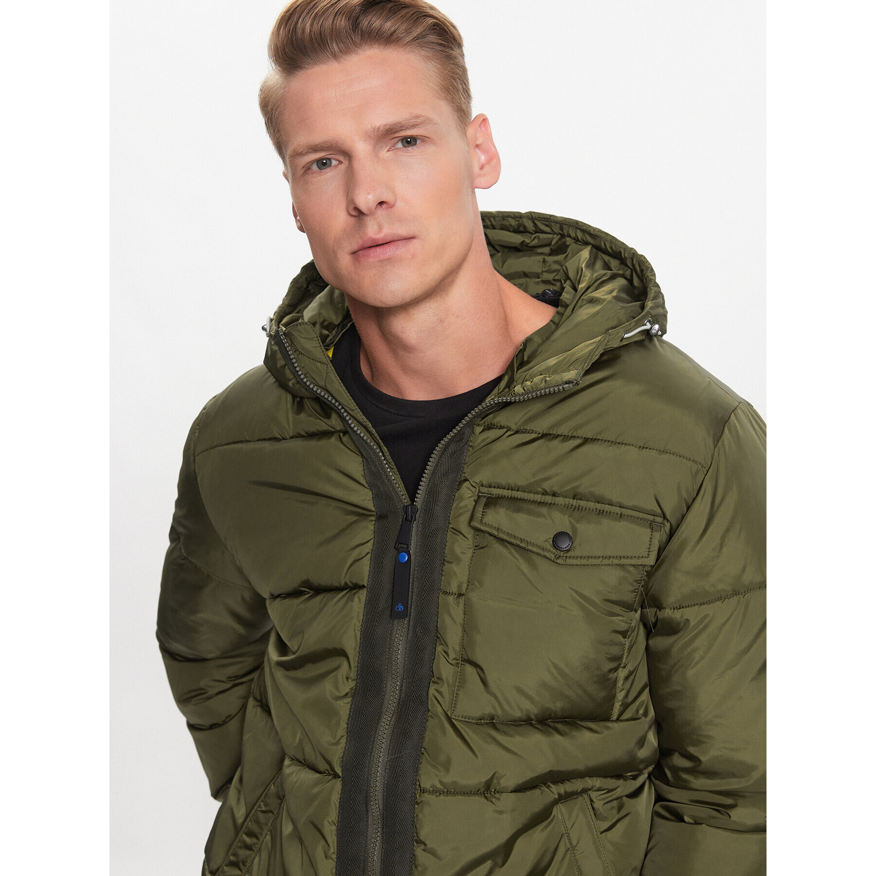Scotch & Soda Пухено яке 169101 Зелен Regular Fit - Pepit.bg