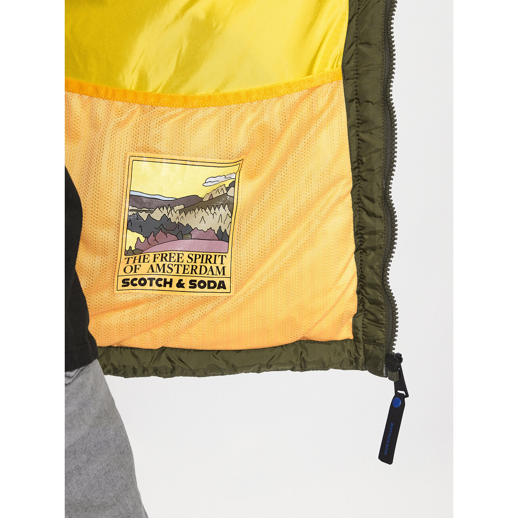 Scotch & Soda Пухено яке 169101 Зелен Regular Fit - Pepit.bg