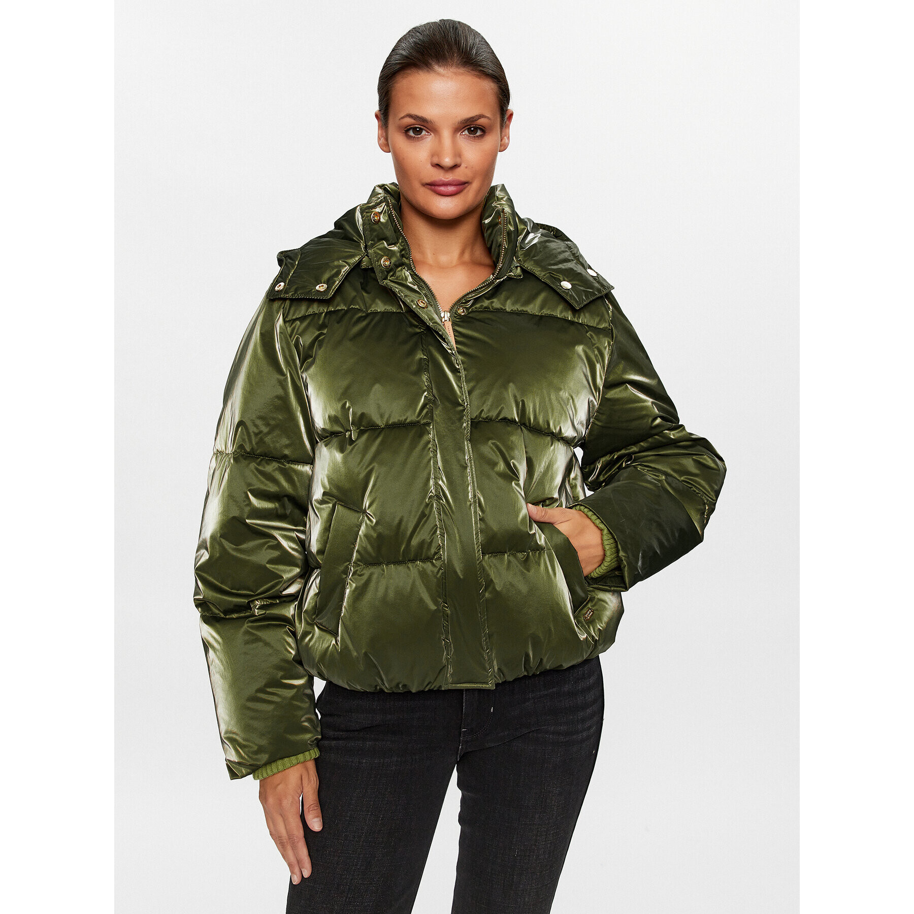 Scotch & Soda Пухено яке 169404 Зелен Regular Fit - Pepit.bg