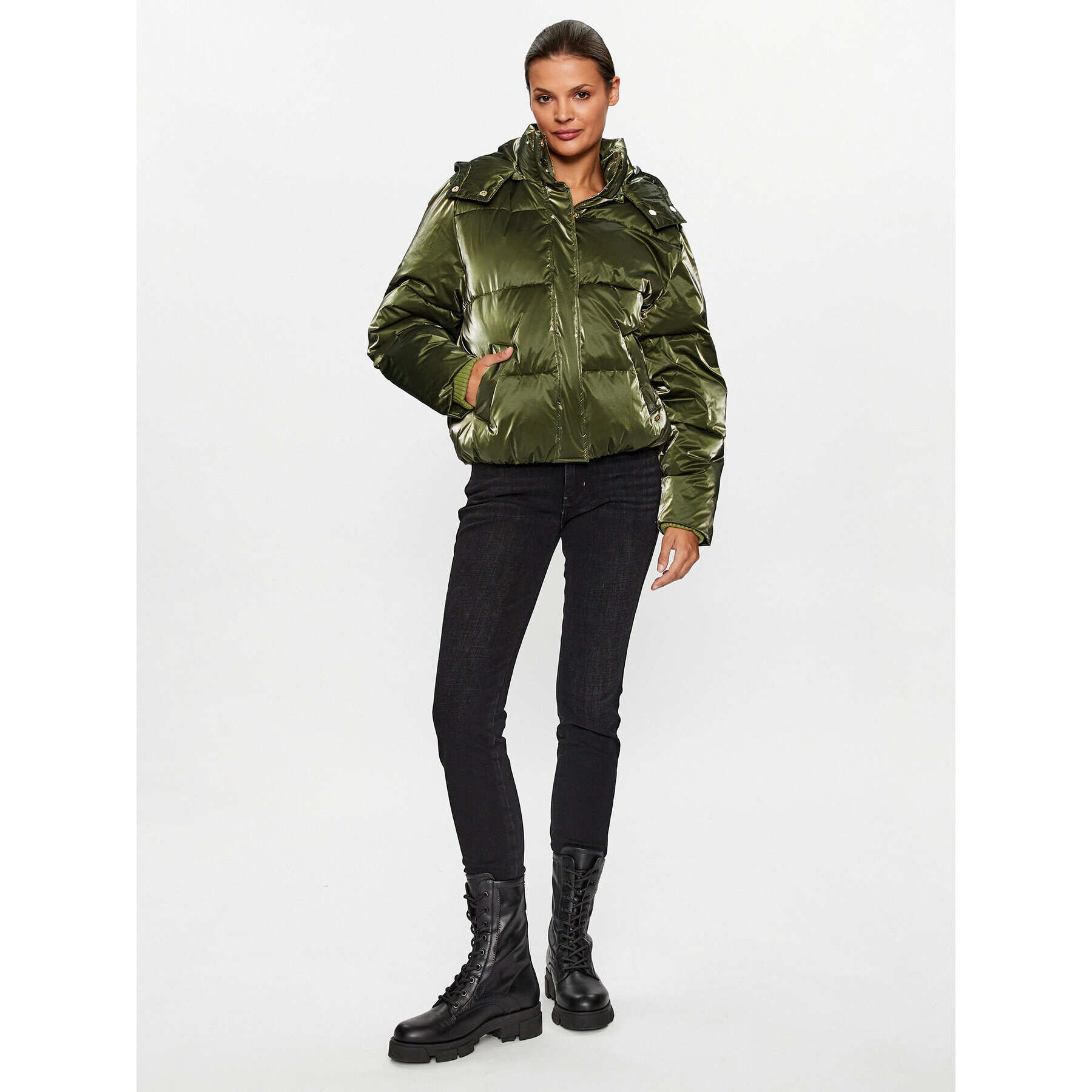 Scotch & Soda Пухено яке 169404 Зелен Regular Fit - Pepit.bg