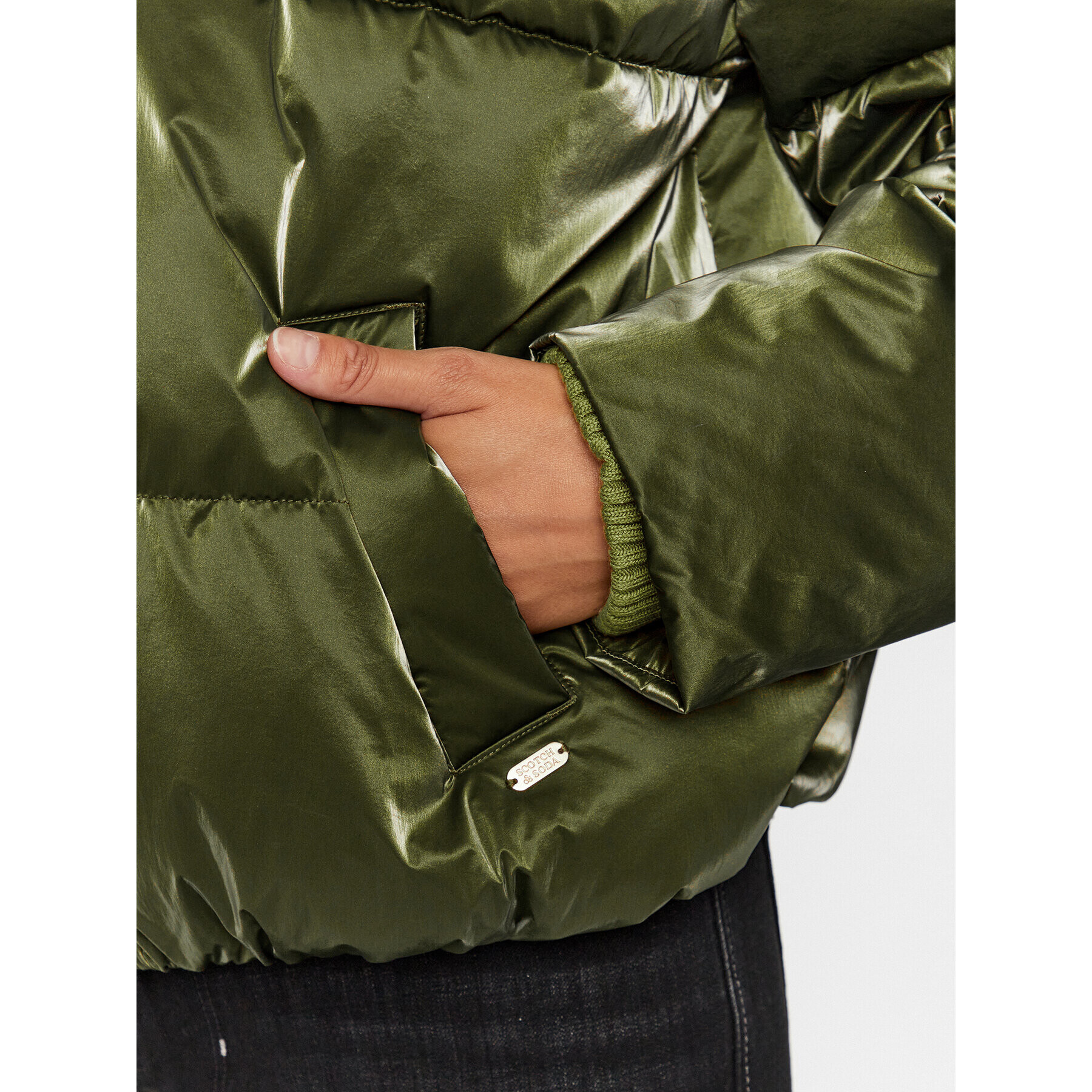 Scotch & Soda Пухено яке 169404 Зелен Regular Fit - Pepit.bg
