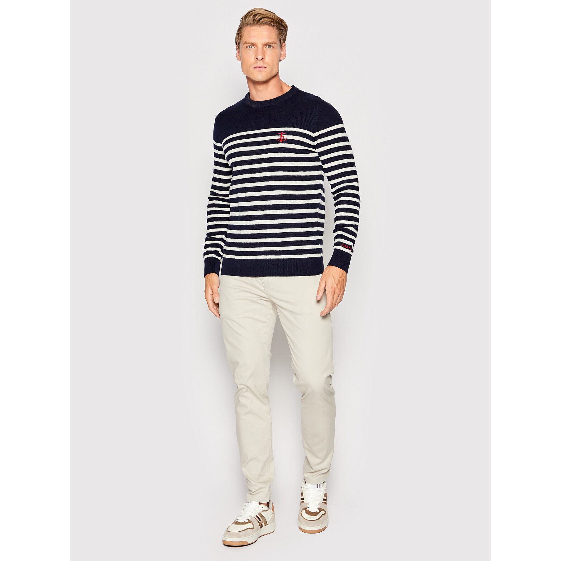 Scotch & Soda Пуловер 168736 Тъмносин Regular Fit - Pepit.bg