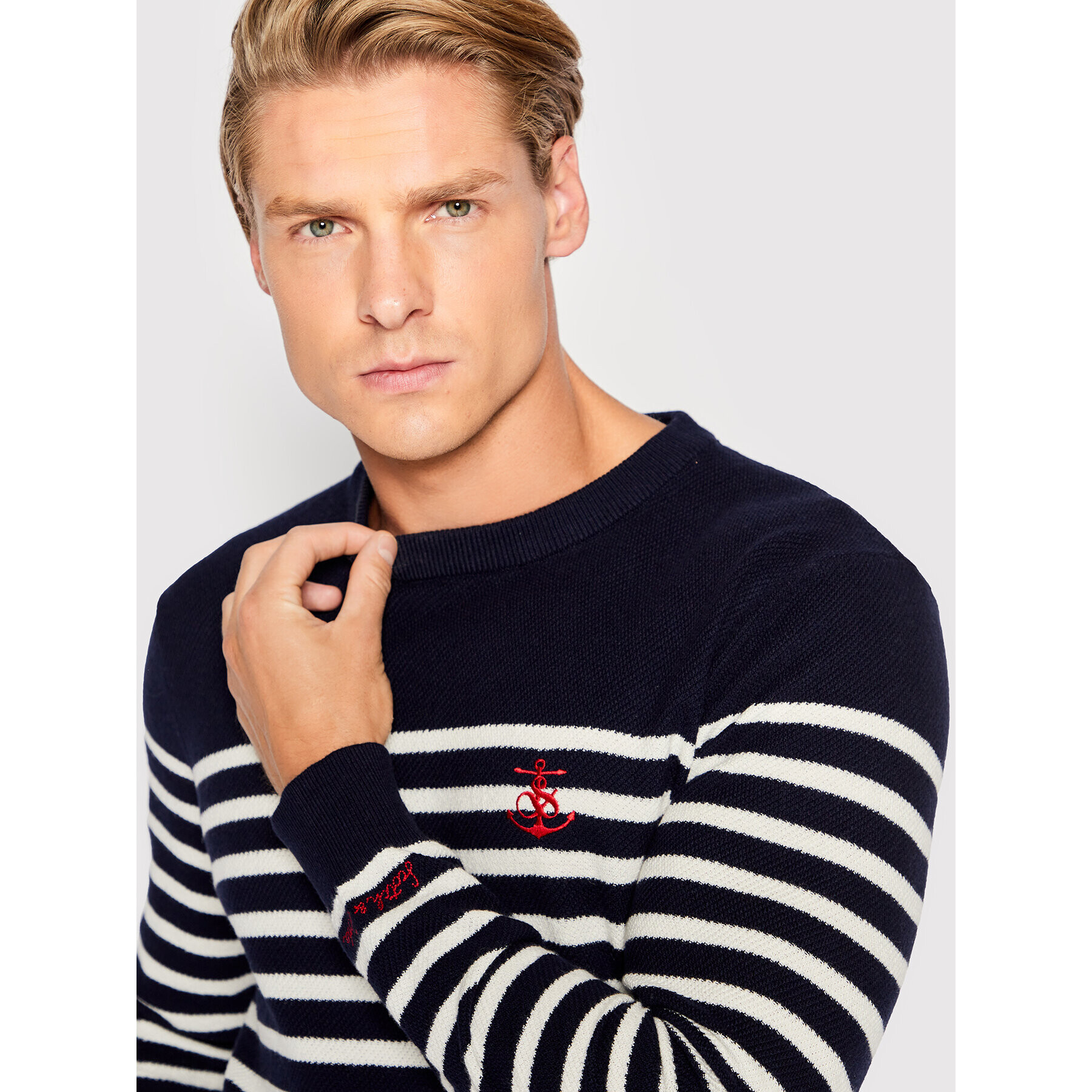 Scotch & Soda Пуловер 168736 Тъмносин Regular Fit - Pepit.bg